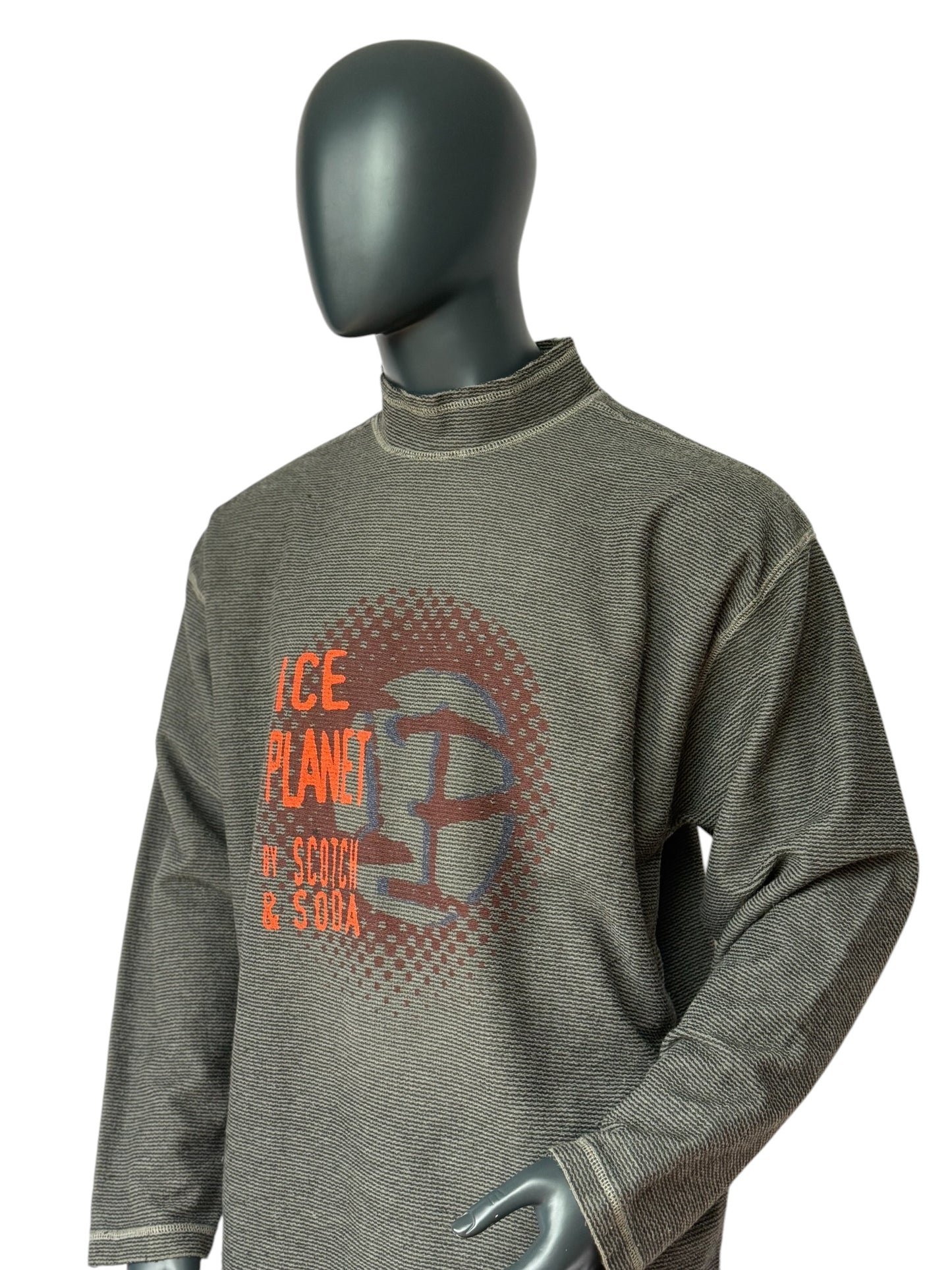 Vintage ICE PLANET by Scotch & Soda Sweater, Mock Neck, 90s, Grün, Oversized, Size L