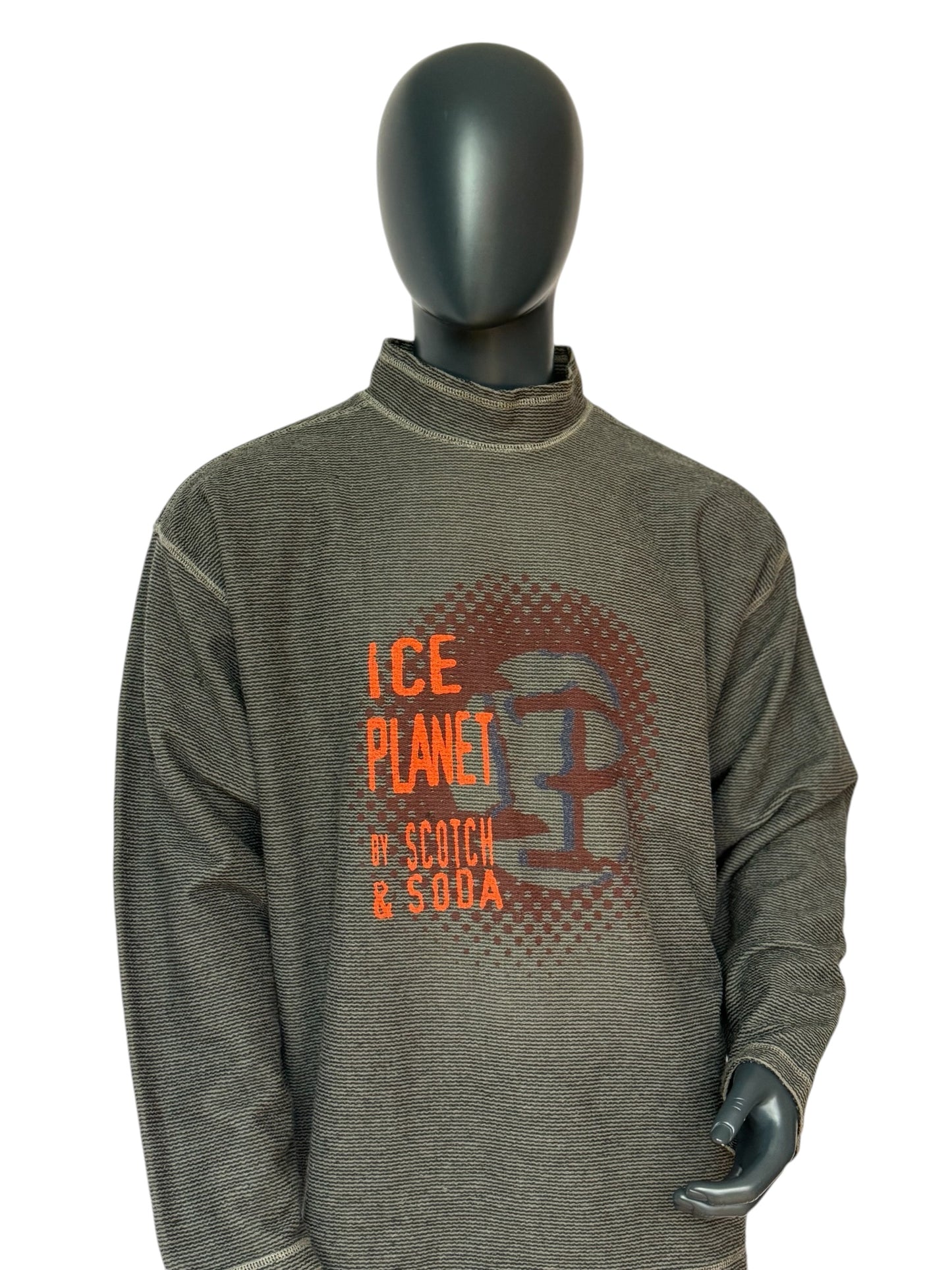 Vintage ICE PLANET by Scotch & Soda Sweater, Mock Neck, 90s, Grün, Oversized, Size L