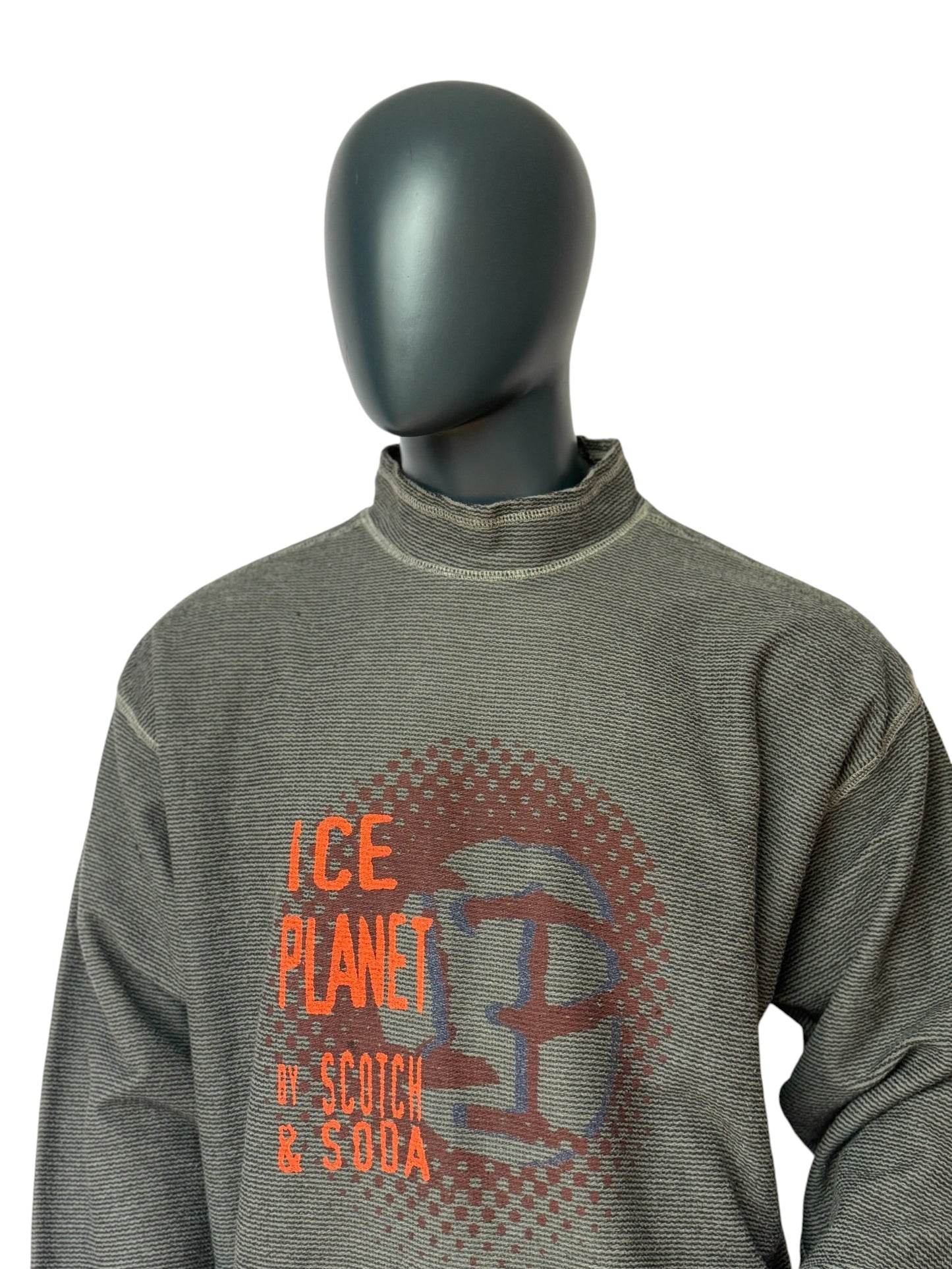 Vintage ICE PLANET by Scotch & Soda Sweater, Mock Neck, 90s, Grün, Oversized, Size L