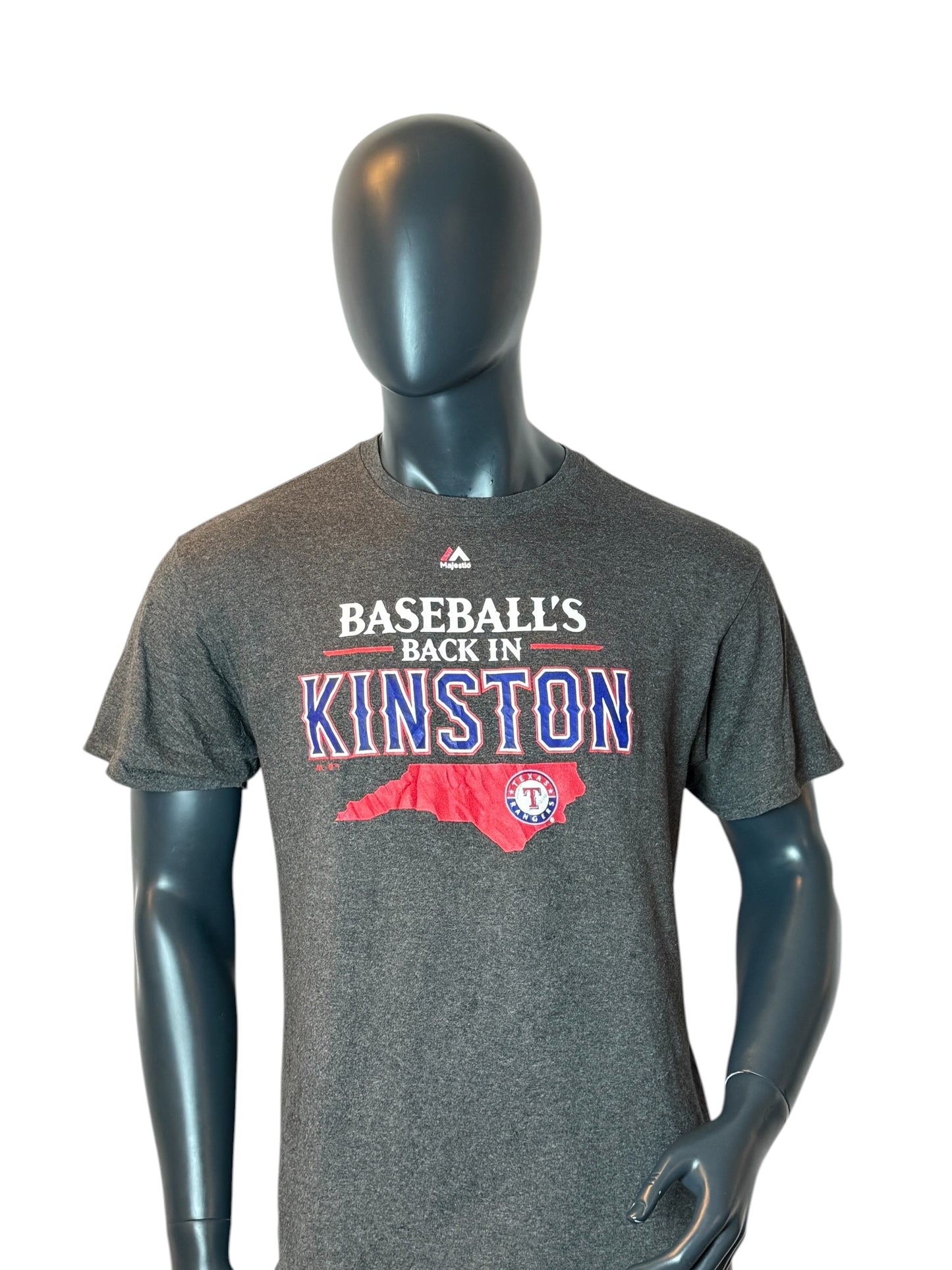 Vintage Retro Texas Rangers Kinston T-Shirt Grey Size M/L MLB