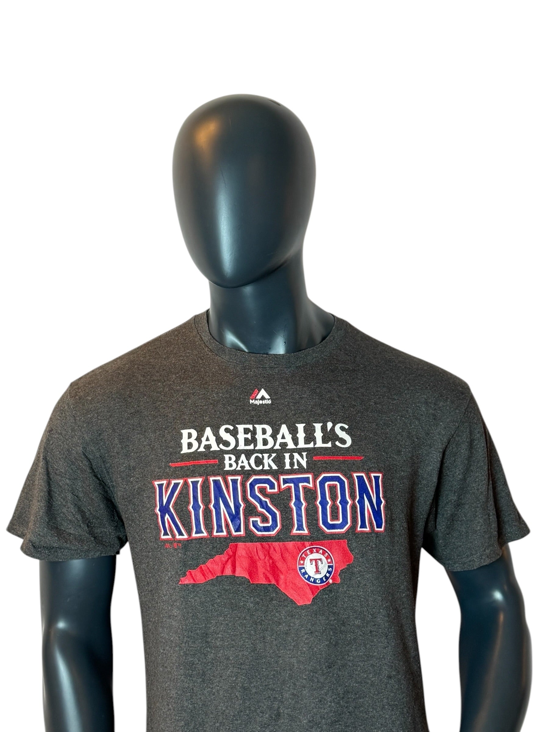 Vintage Retro Texas Rangers Kinston T-Shirt Grey Size M/L MLB