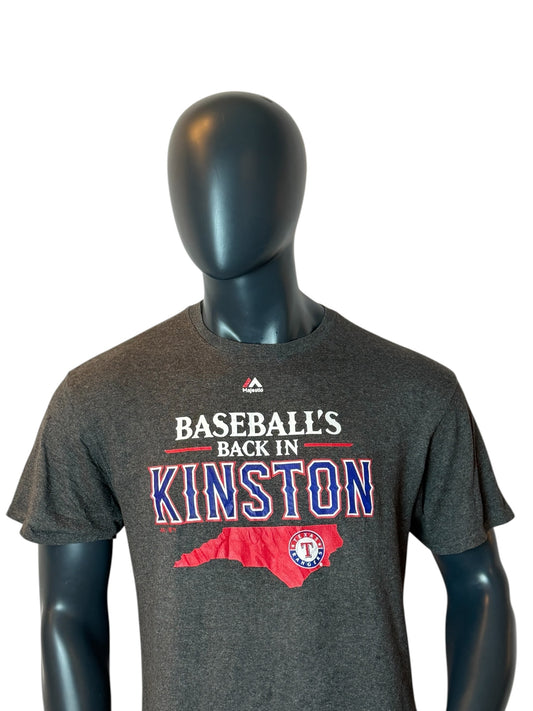 Vintage Retro Texas Rangers Kinston T-Shirt Grey Size M/L MLB