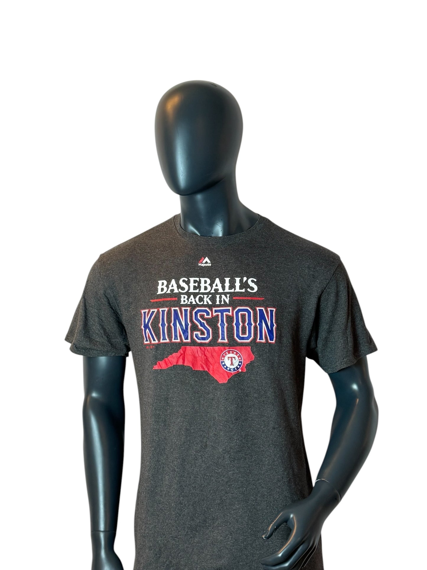 Vintage Retro Texas Rangers Kinston T-Shirt Grey Size M/L MLB