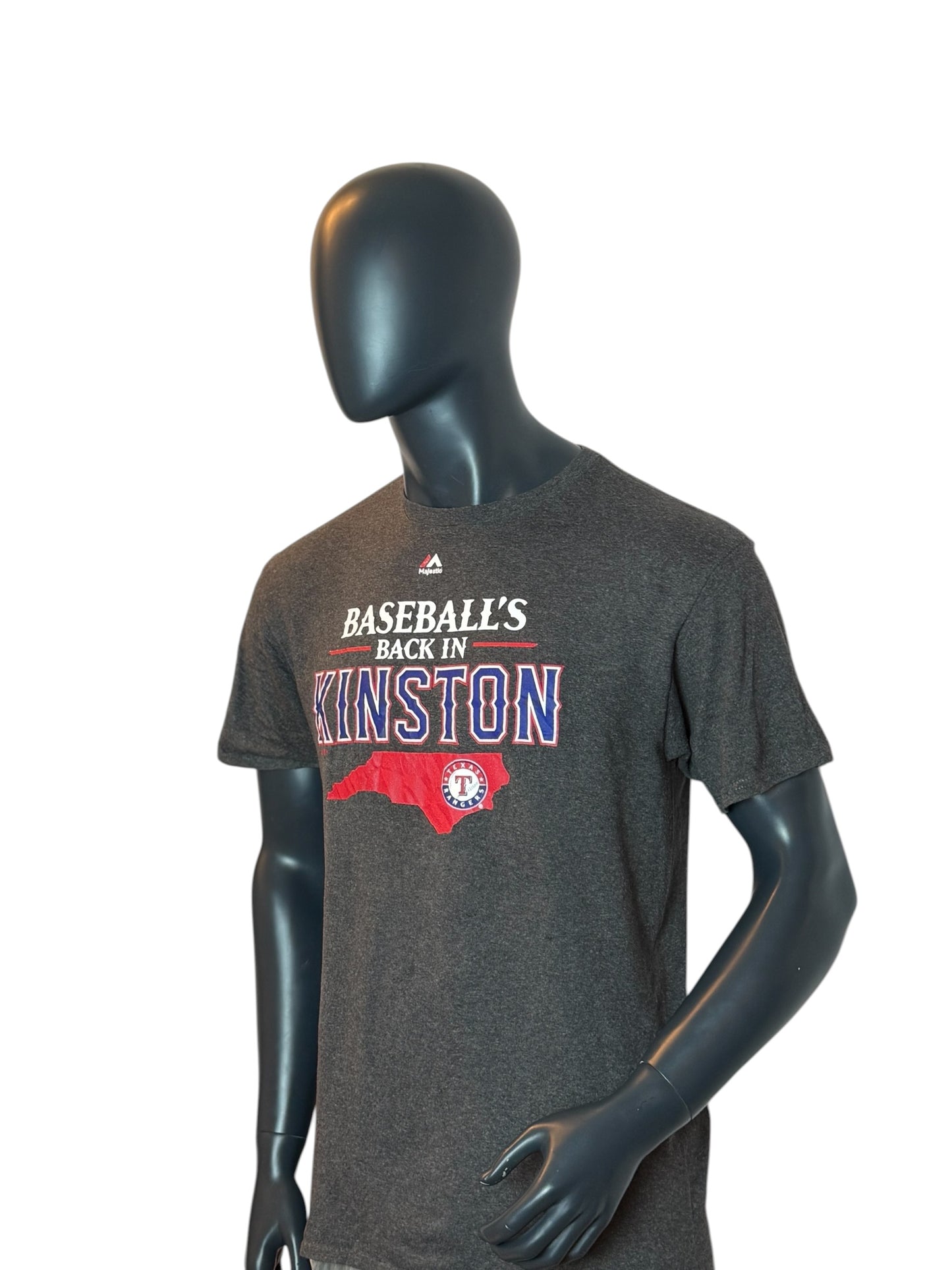 Vintage Retro Texas Rangers Kinston T-Shirt Grey Size M/L MLB