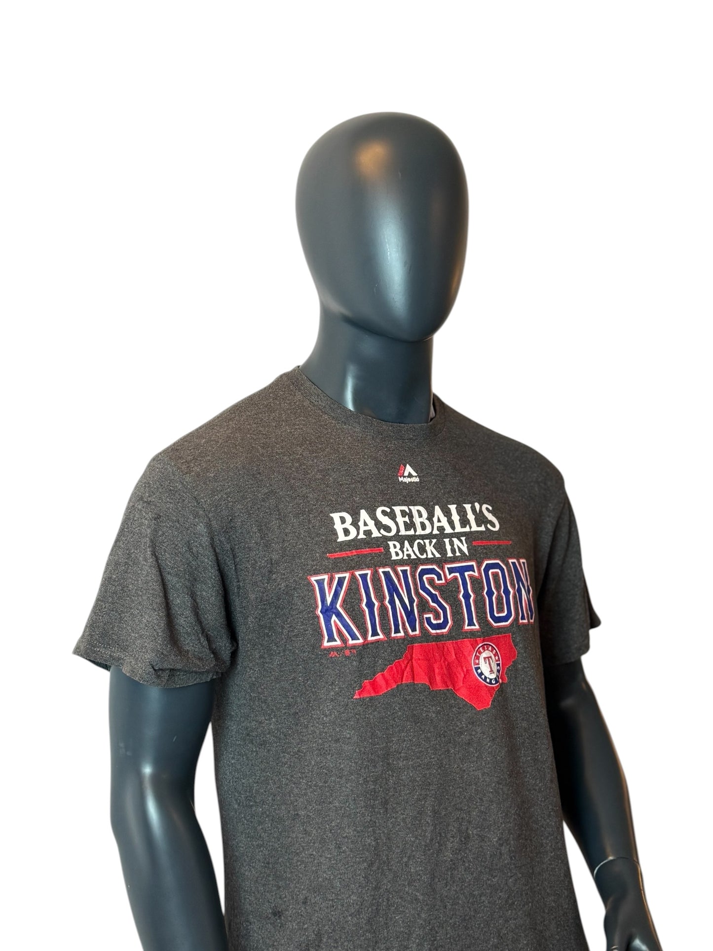 Vintage Retro Texas Rangers Kinston T-Shirt Grey Size M/L MLB