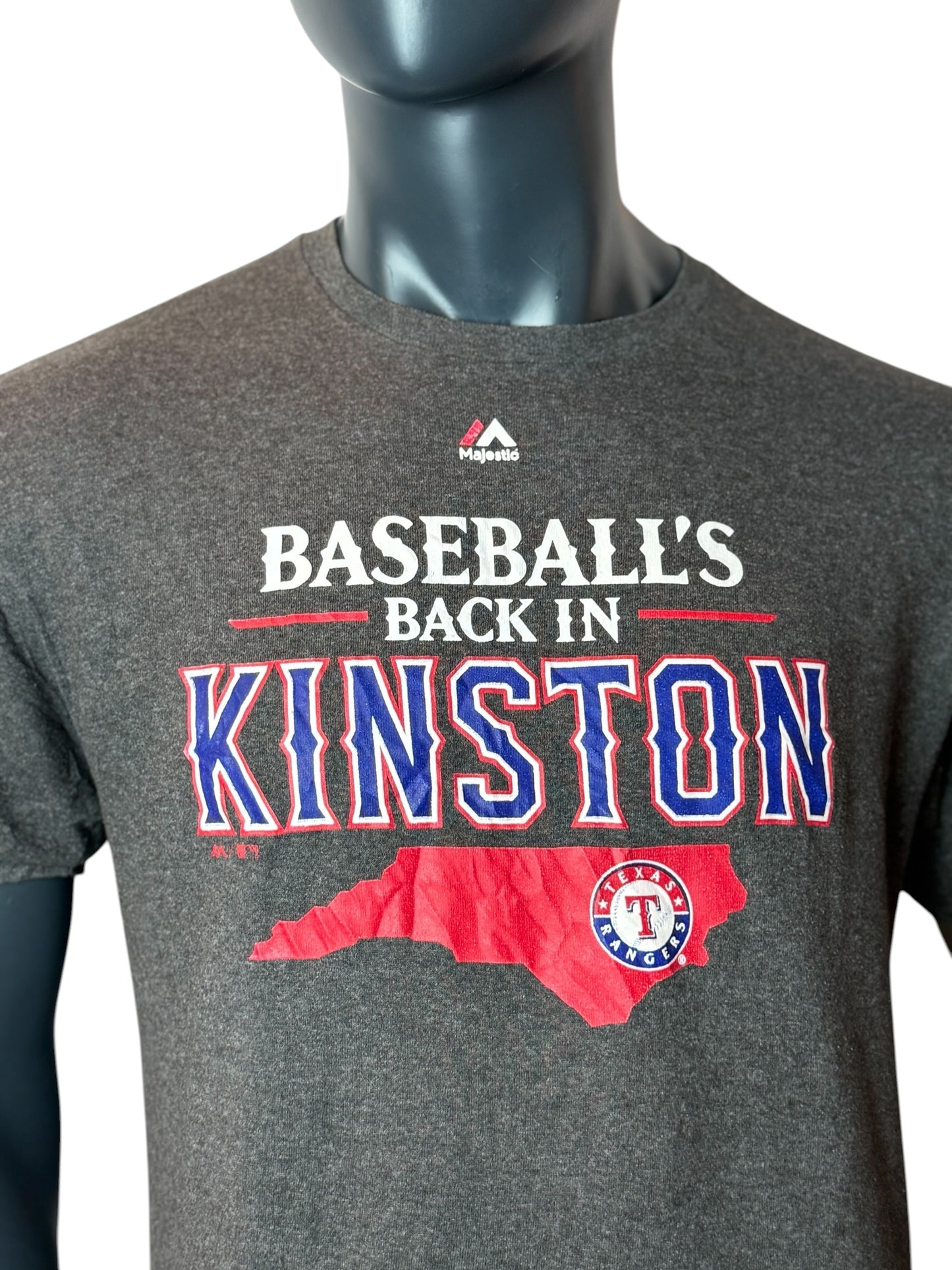 Vintage Retro Texas Rangers Kinston T-Shirt Grey Size M/L MLB