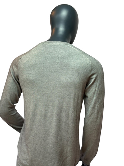 DIESEL Vintage Style Knit Sweater Grey Logo Pullover Crewneck Size L