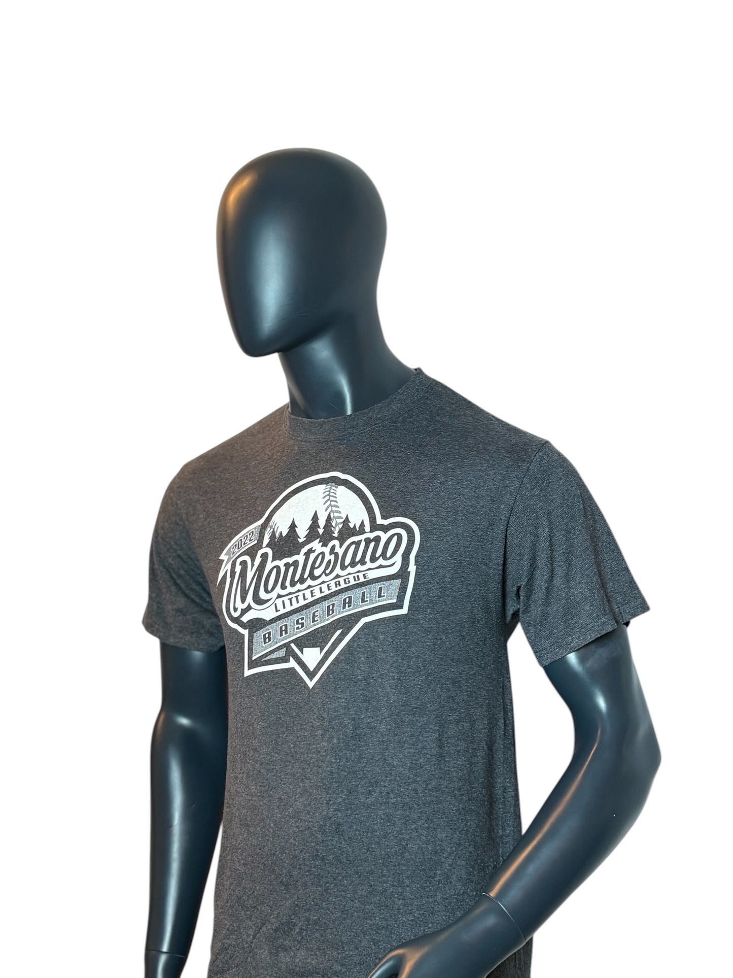 Montesano Little League Baseball T Shirt Grey 2022 Graphic Tee Size M