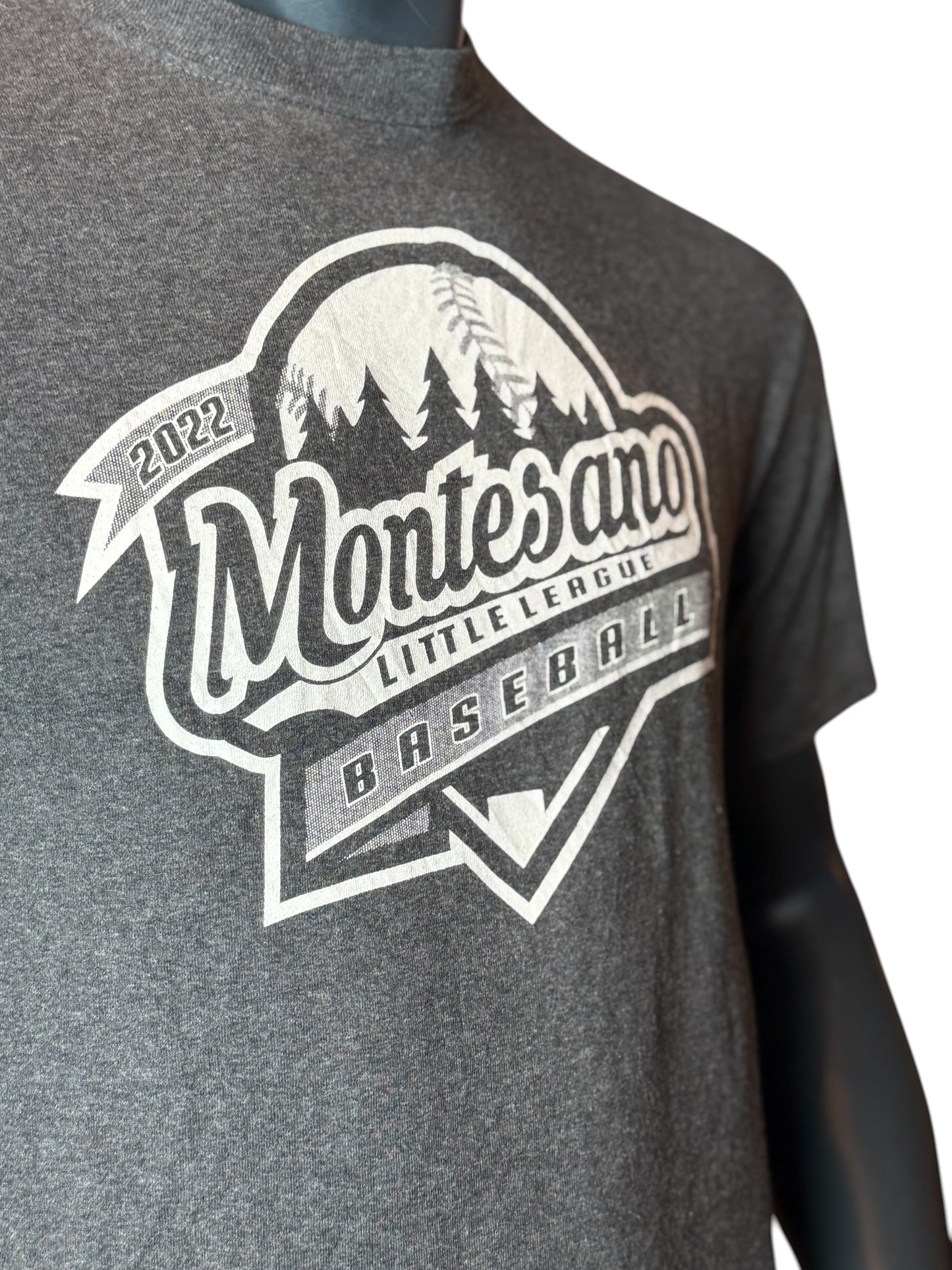 Montesano Little League Baseball T Shirt Grey 2022 Graphic Tee Size M
