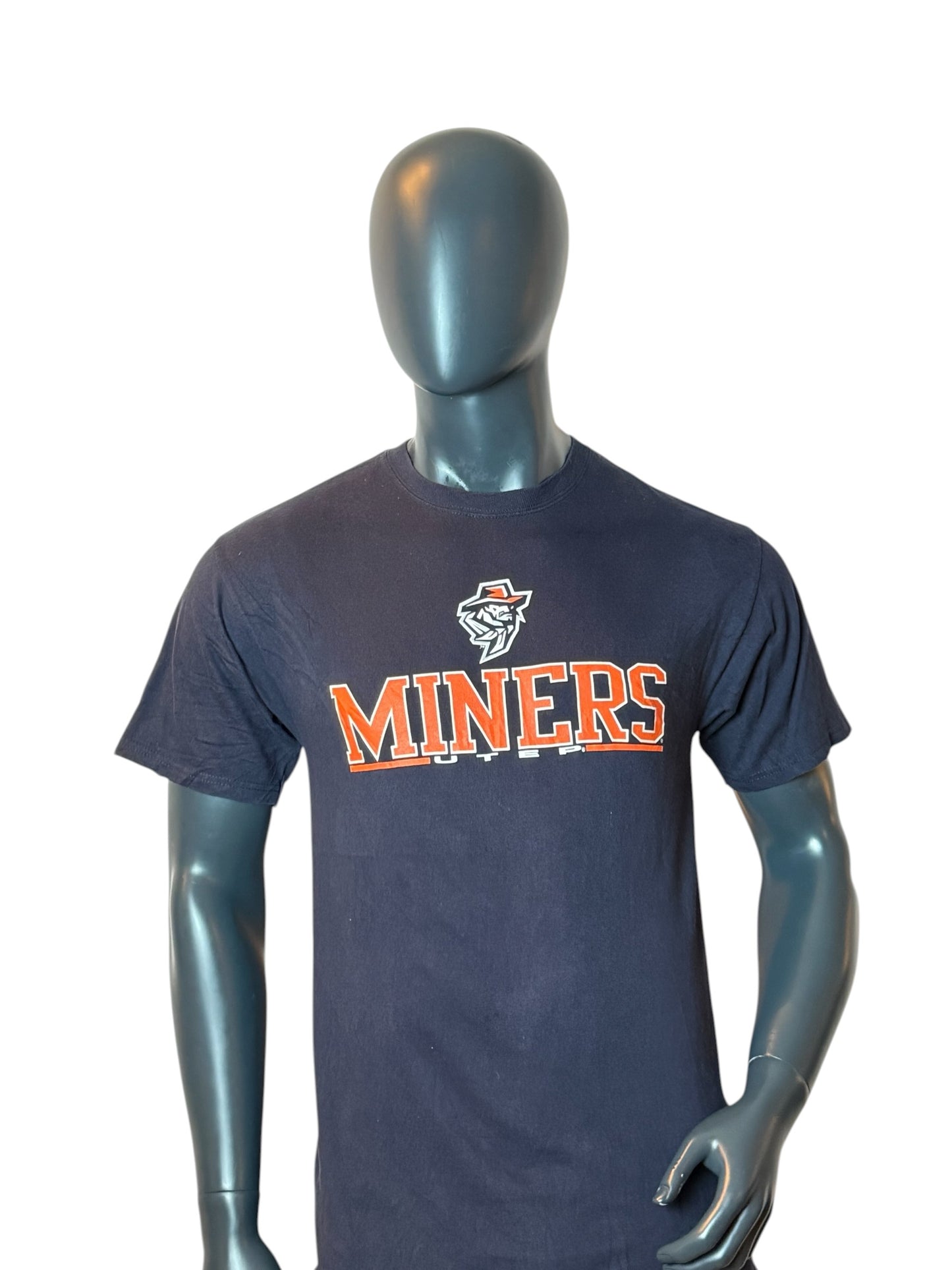 UTEP Miners T Shirt Navy Blue College Football Graphic Tee Size M