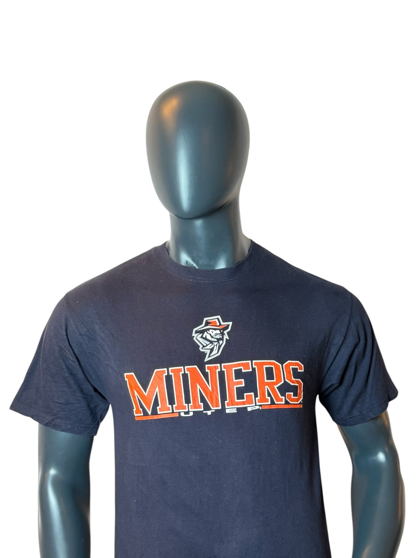 UTEP Miners T Shirt Navy Blue College Football Graphic Tee Size M