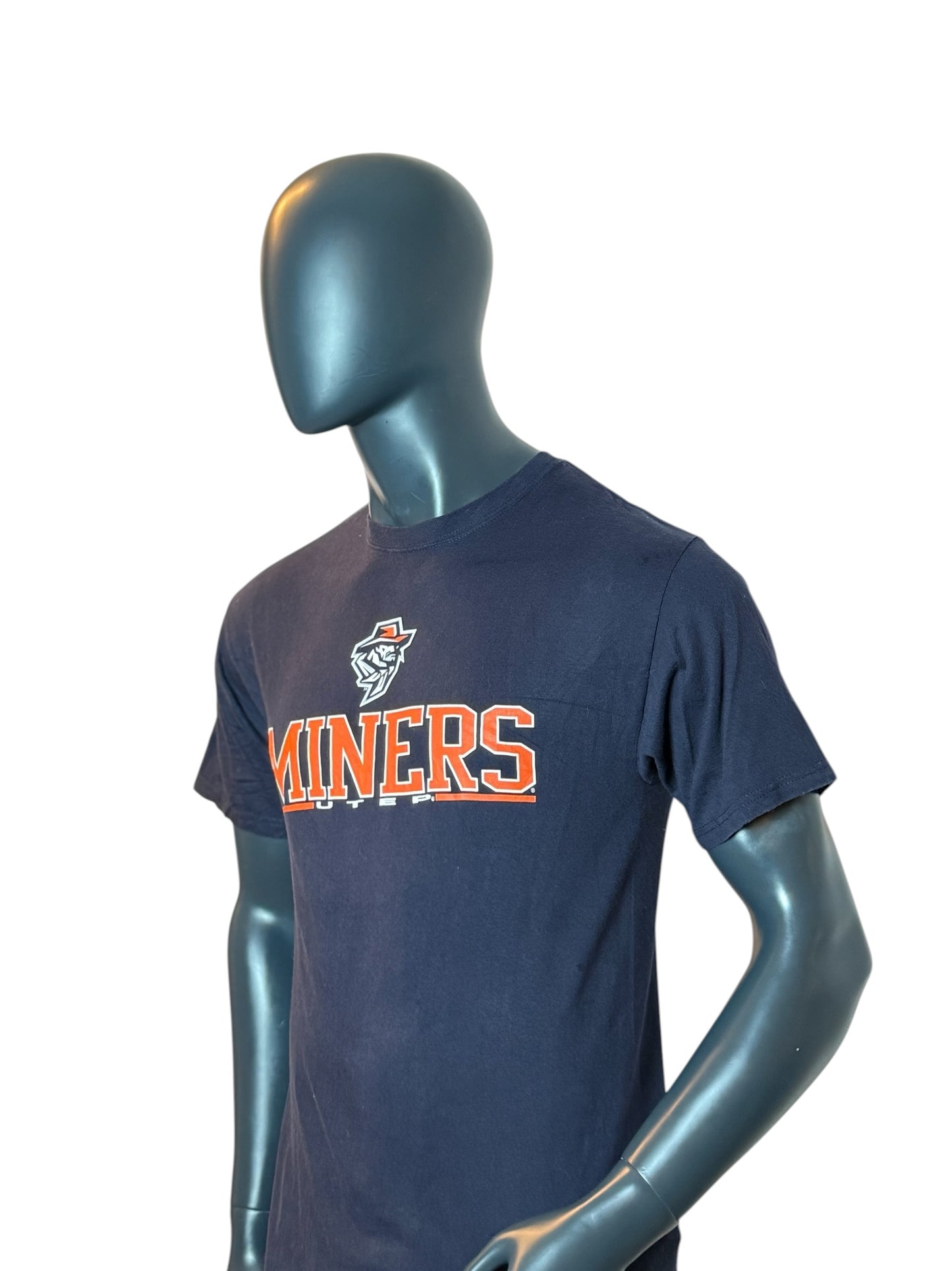 UTEP Miners T Shirt Navy Blue College Football Graphic Tee Size M