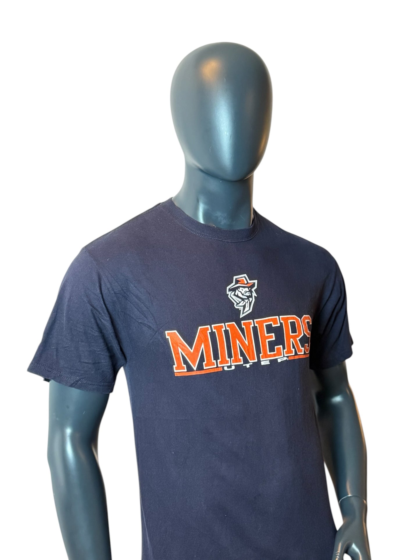 UTEP Miners T Shirt Navy Blue College Football Graphic Tee Size M