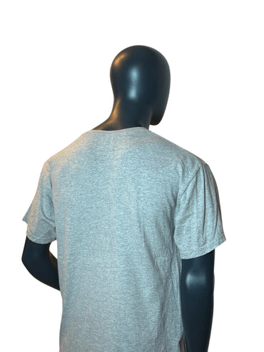 T-shirt universitaire gris imprimé minimaliste style vintage basique streetwear taille L