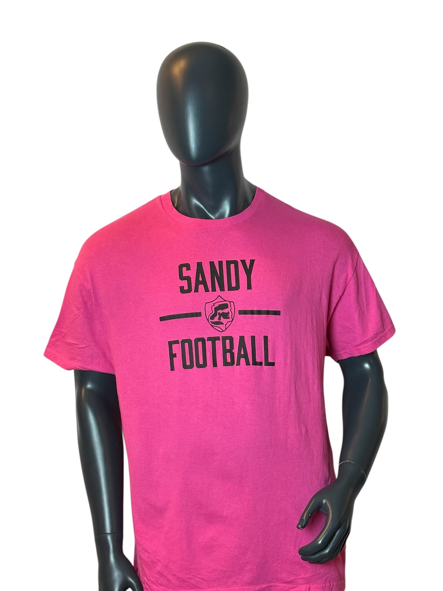 Sandy Football T Shirt Pink Graphic Print Retro Vintage Look Size L
