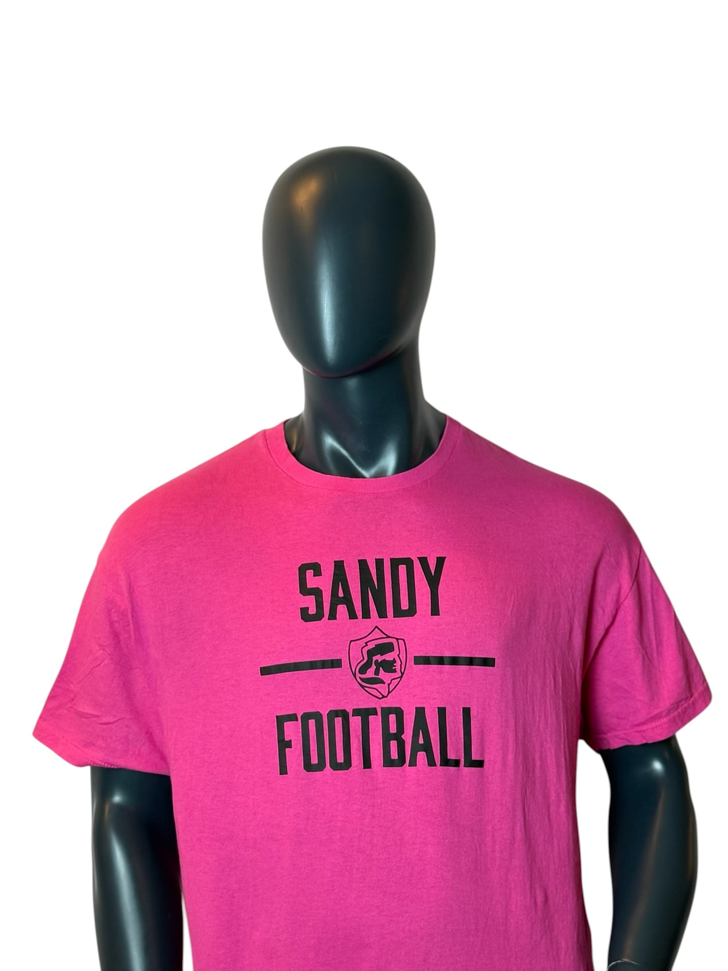 Sandy Football T Shirt Pink Graphic Print Retro Vintage Look Size L