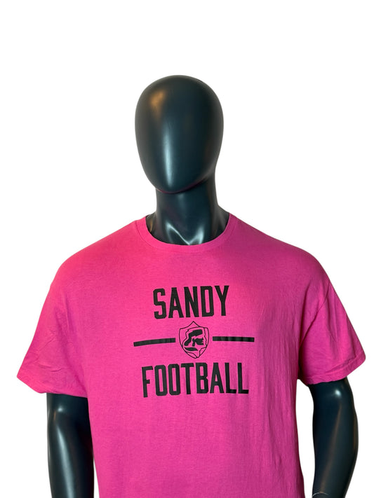 Sandy Football T Shirt Pink Graphic Print Retro Vintage Look