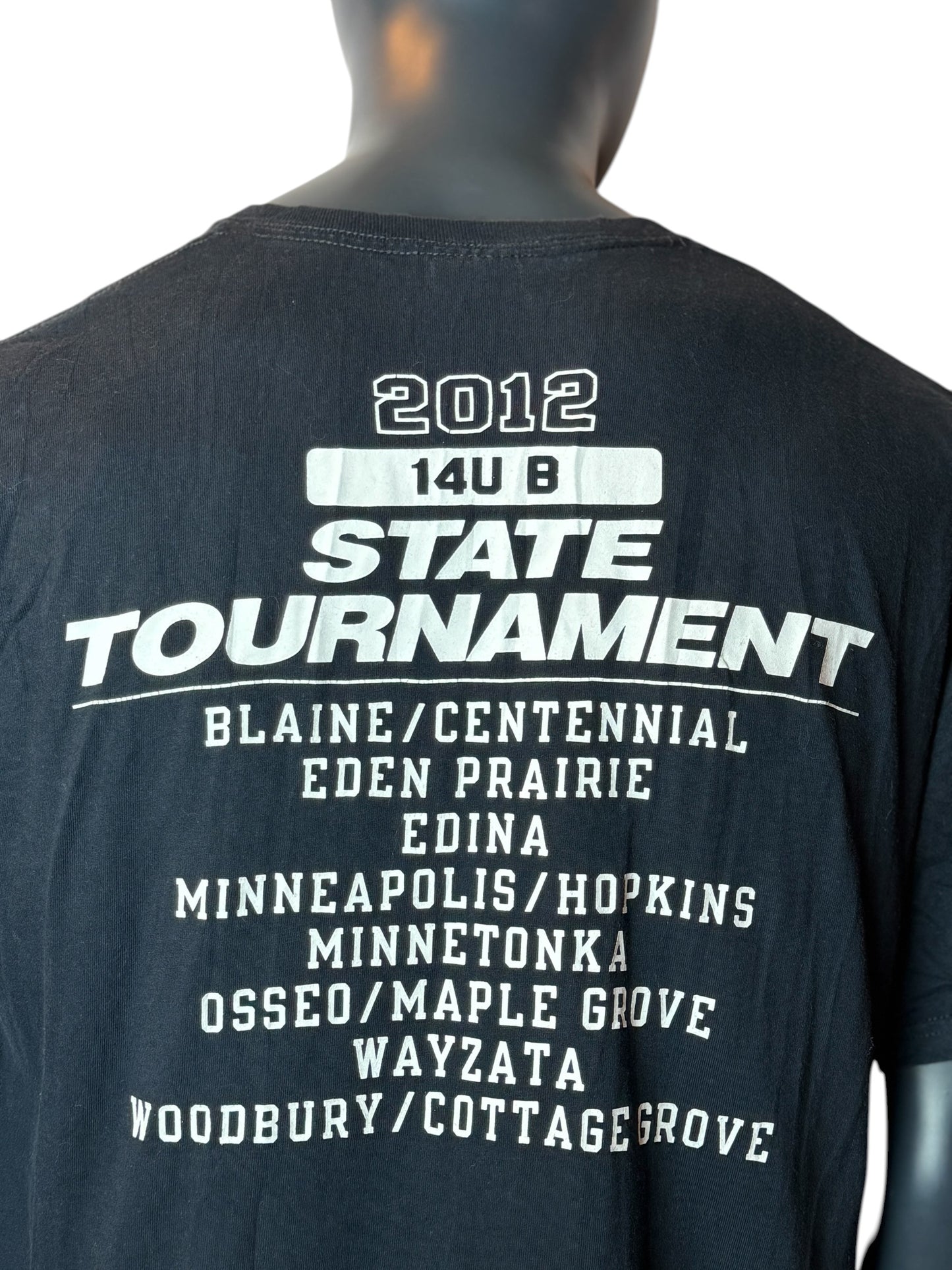 Minnesota Hockey Got State 2012 T Shirt Black Tournament Print Retro Vintage Look Size XL