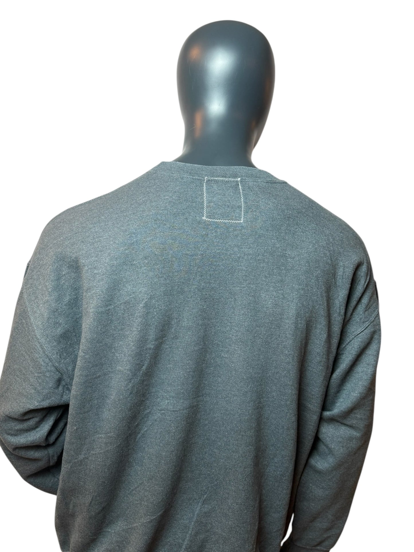 Vintage Graphic Crewneck Sweatshirt Grau Print Native Style Streetwear Baumwolle Size XL