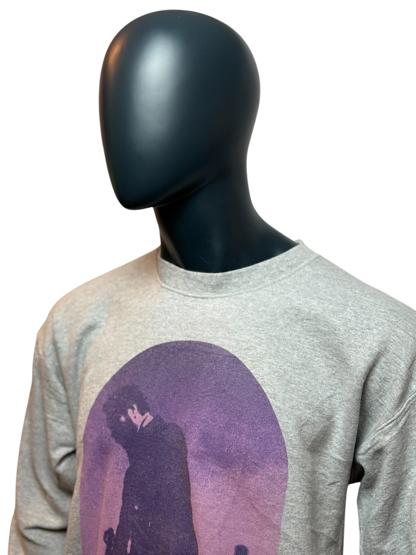 Vintage Tour Crewneck Grau Purple Graphic Print Front & Back Streetwear Size M