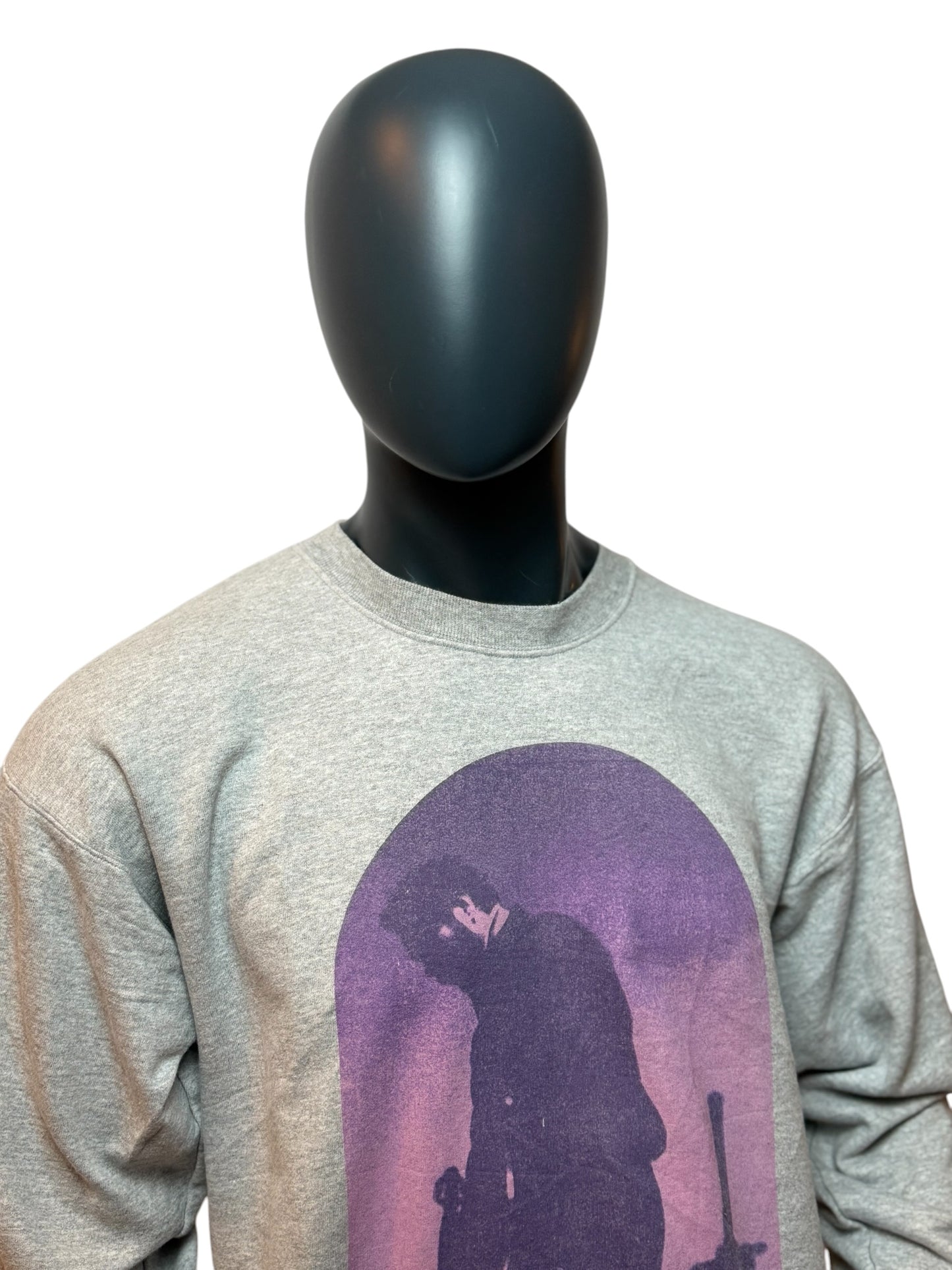 Vintage Tour Crewneck Grau Purple Graphic Print Front & Back Streetwear Size M