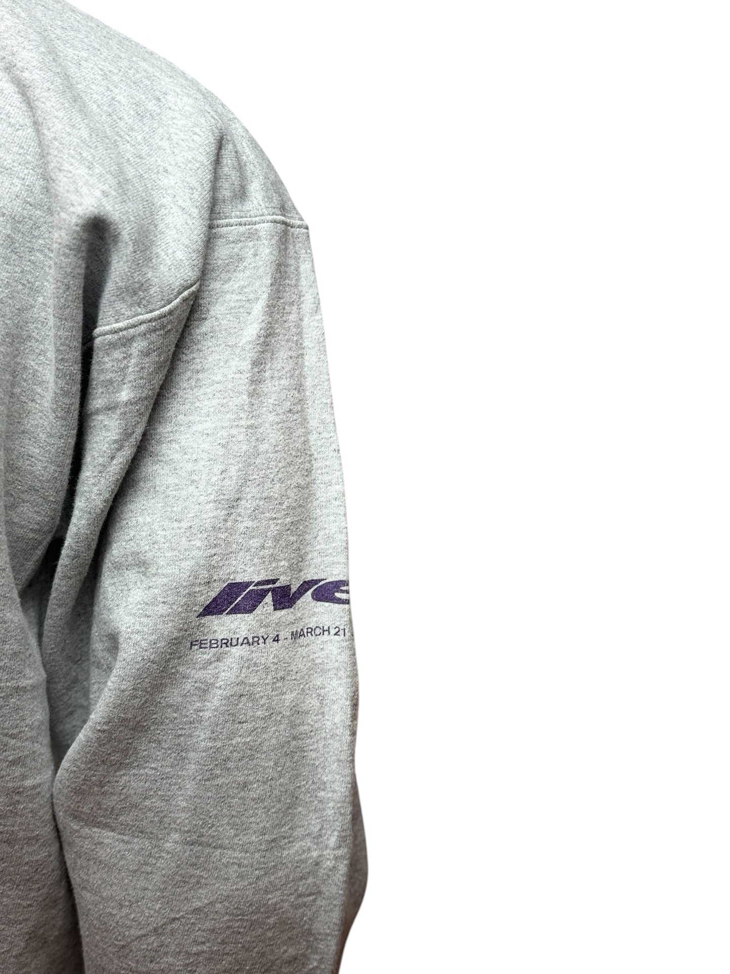 Vintage Tour Crewneck Grau Purple Graphic Print Front & Back Streetwear Size M