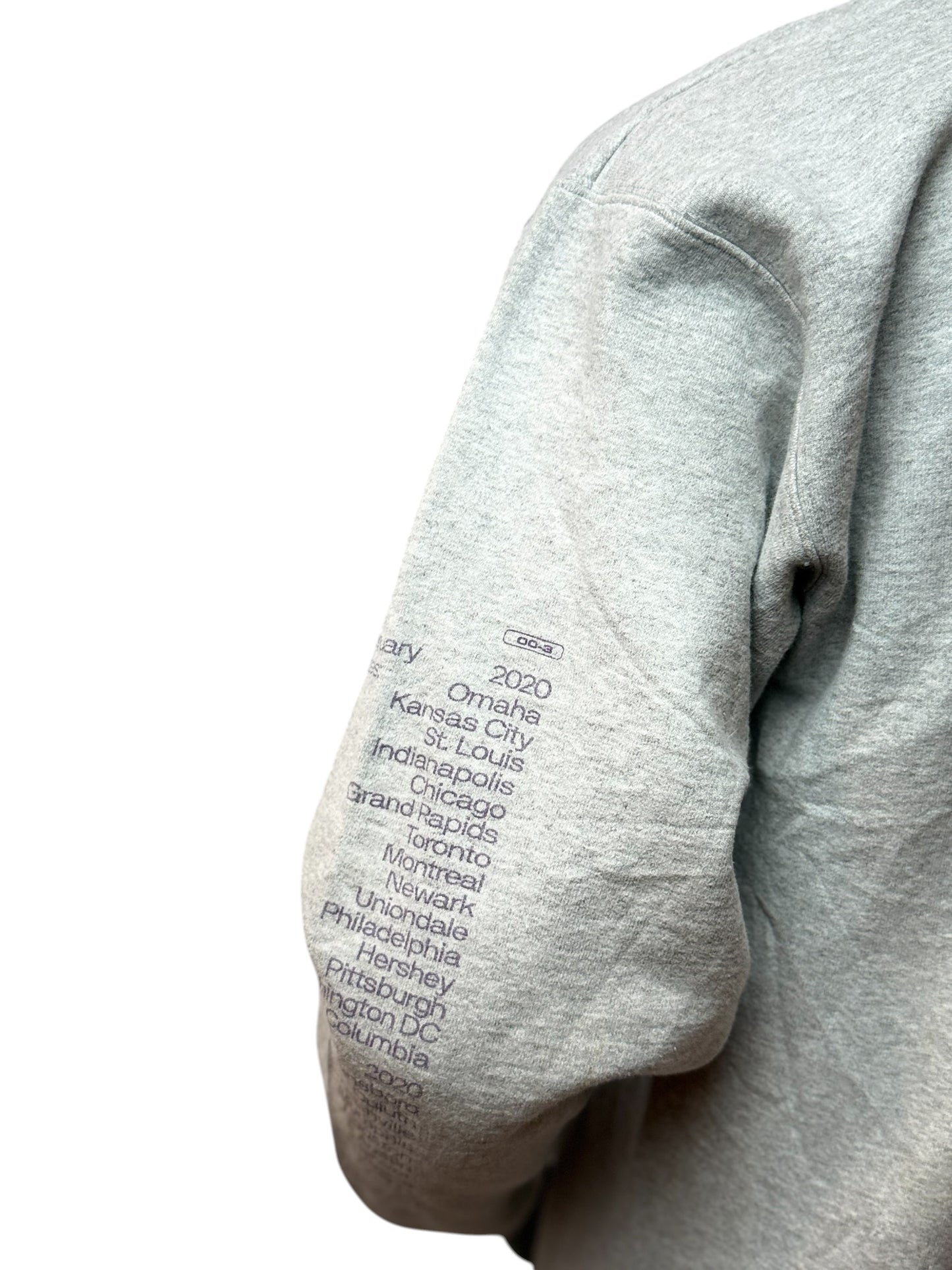 Vintage Tour Crewneck Grau Purple Graphic Print Front & Back Streetwear Size M