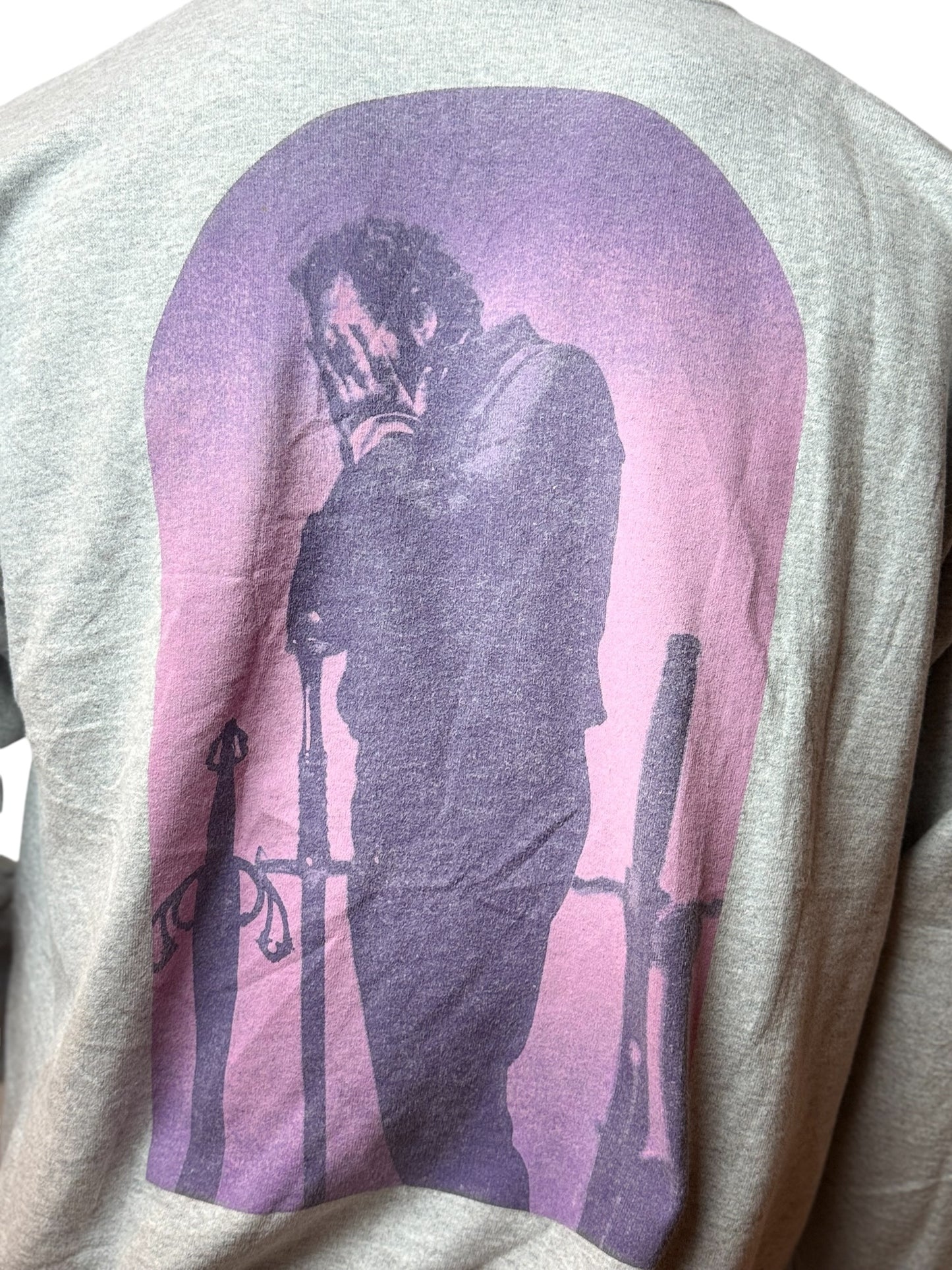 Vintage Tour Crewneck Grau Purple Graphic Print Front & Back Streetwear Size M