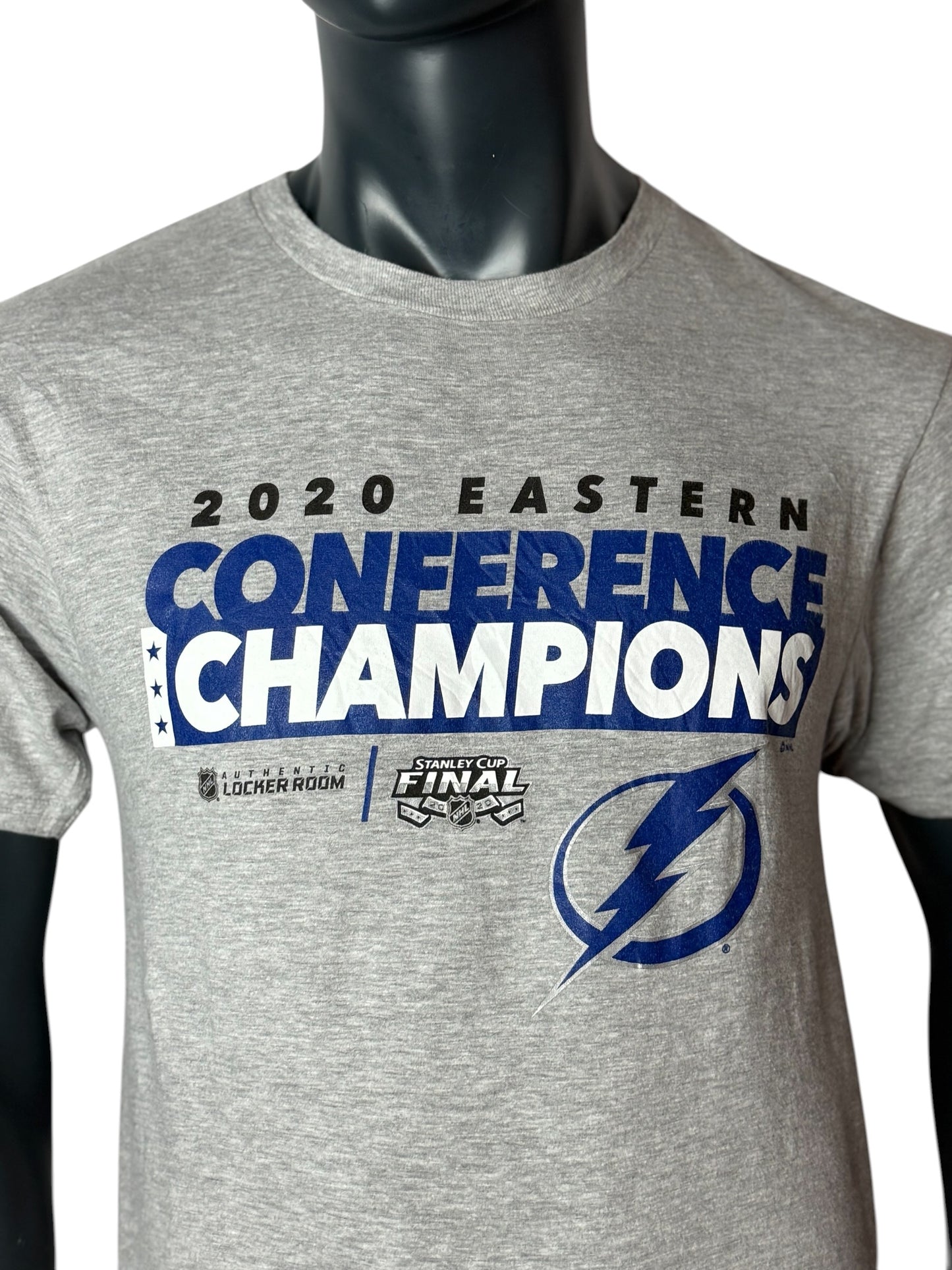 Tampa Bay Lightning 2020 Eastern Conference Champions Vintage T Shirt Grey Size M