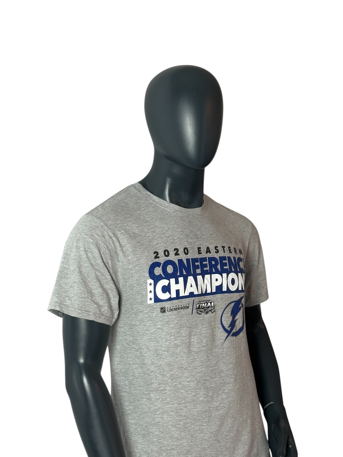 Tampa Bay Lightning 2020 Eastern Conference Champions Vintage T Shirt Grey Size M