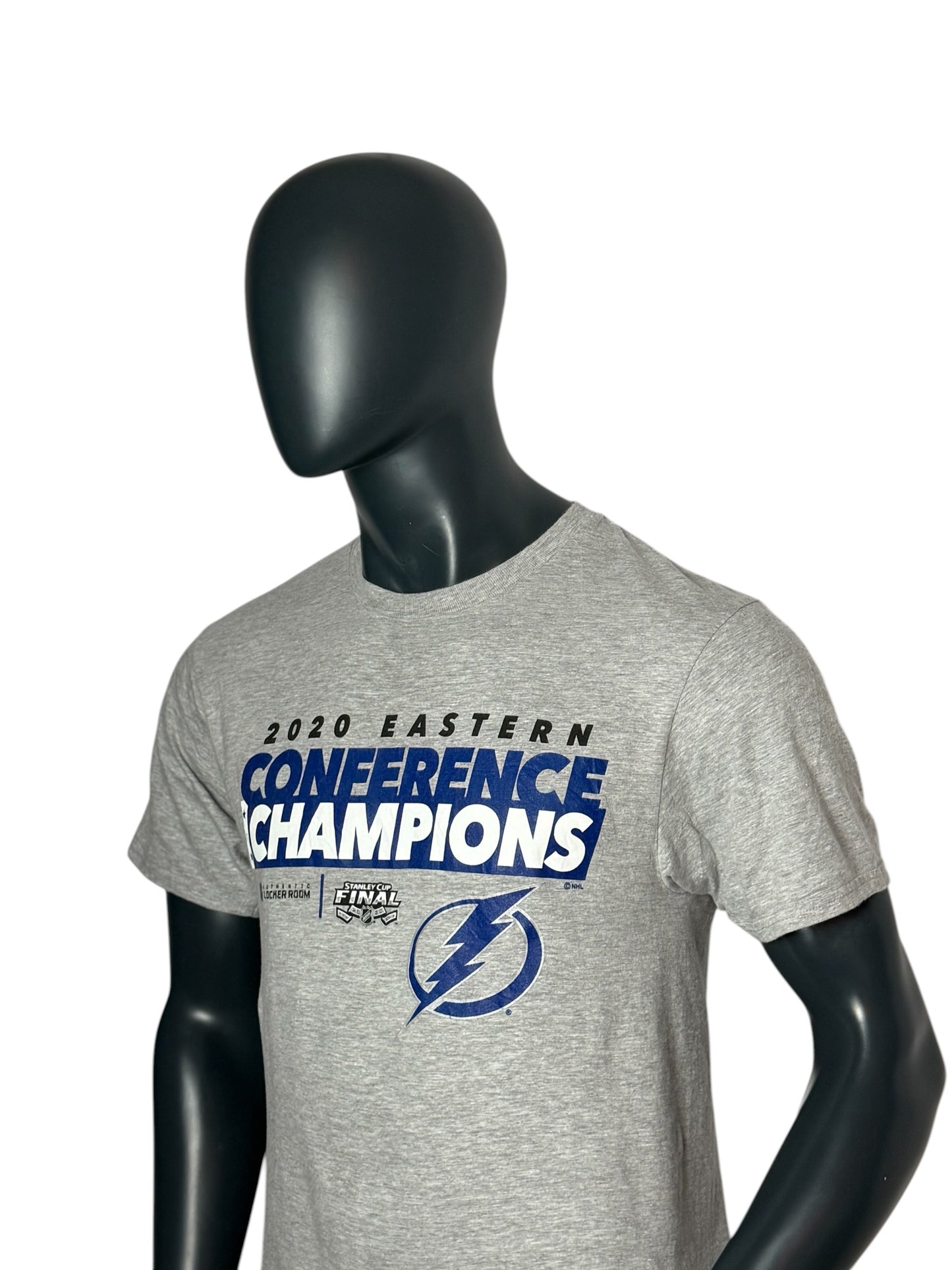 Tampa Bay Lightning 2020 Eastern Conference Champions Vintage T Shirt Grey Size M