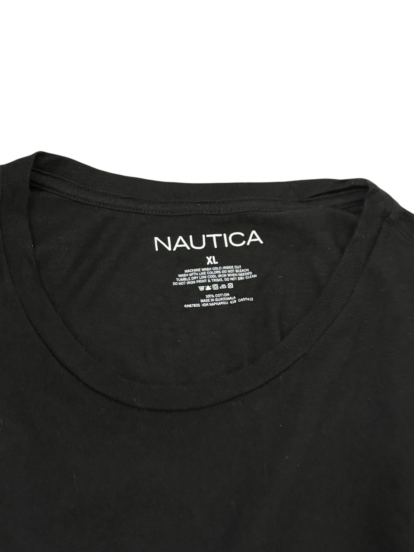 Nautica Vintage Style Small Logo T Shirt Black Size XL