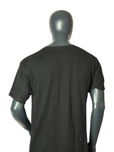 T-shirt Vintage Rétro Champion Logo Script Noir Taille L
