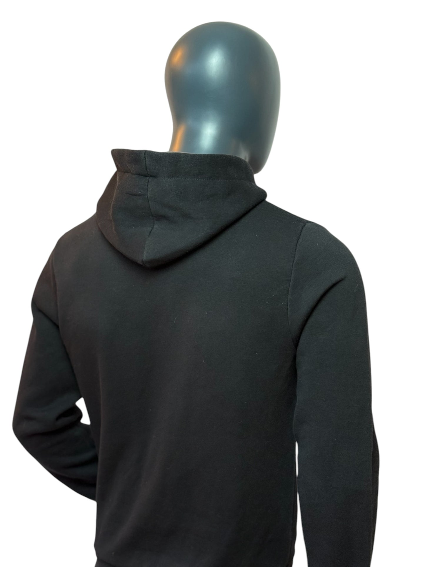 Vintage Athletic Hoodie Schwarz Minimal Logo Streetwear Basic Essential Size M