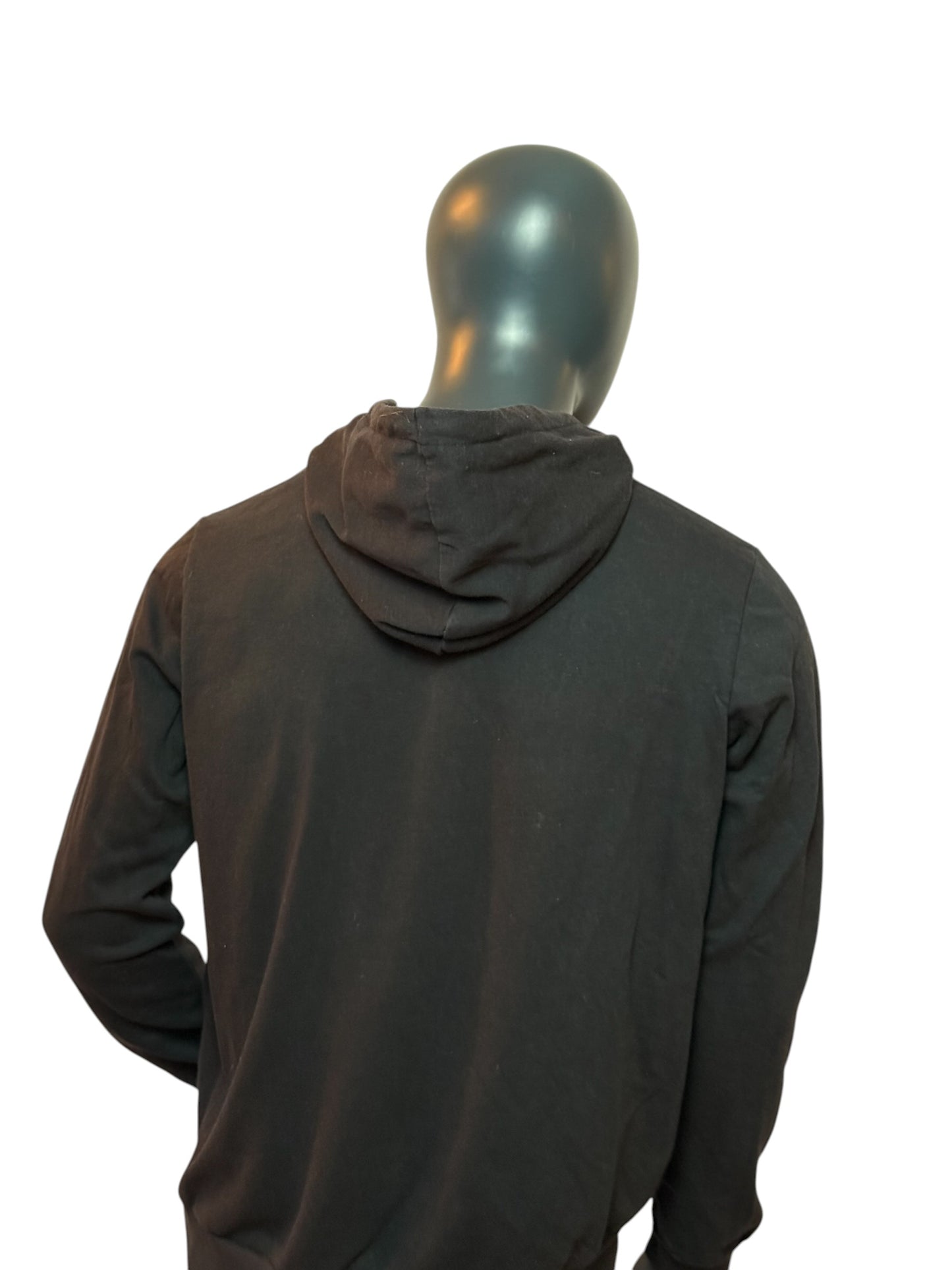 Vintage Athletic Hoodie Schwarz Minimal Logo Streetwear Basic Essential Size M