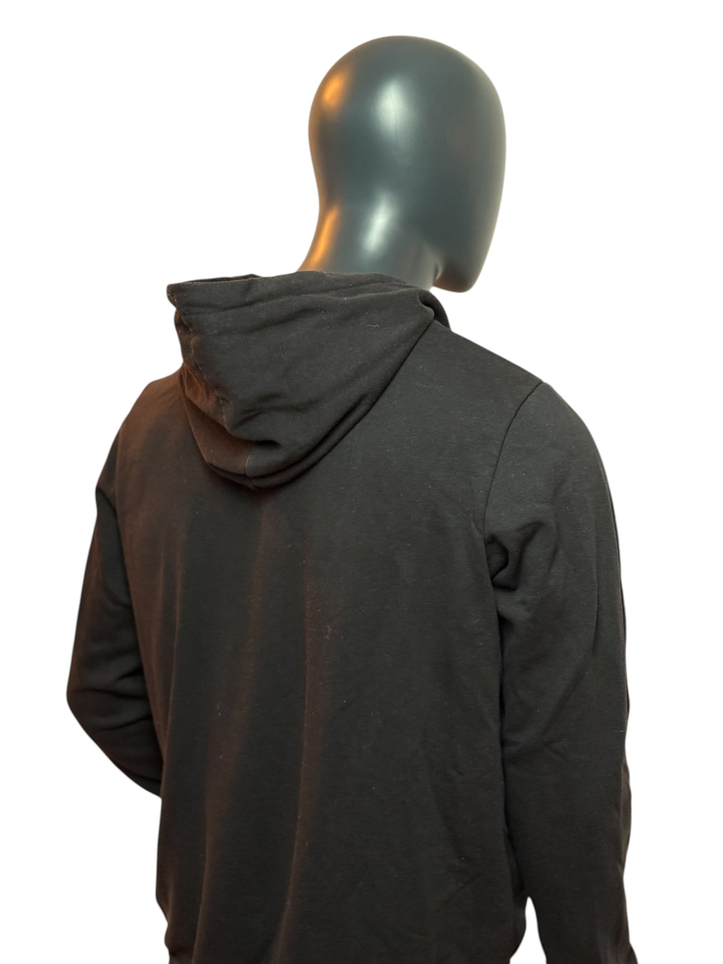 Vintage Athletic Hoodie Schwarz Minimal Logo Streetwear Basic Essential Size M