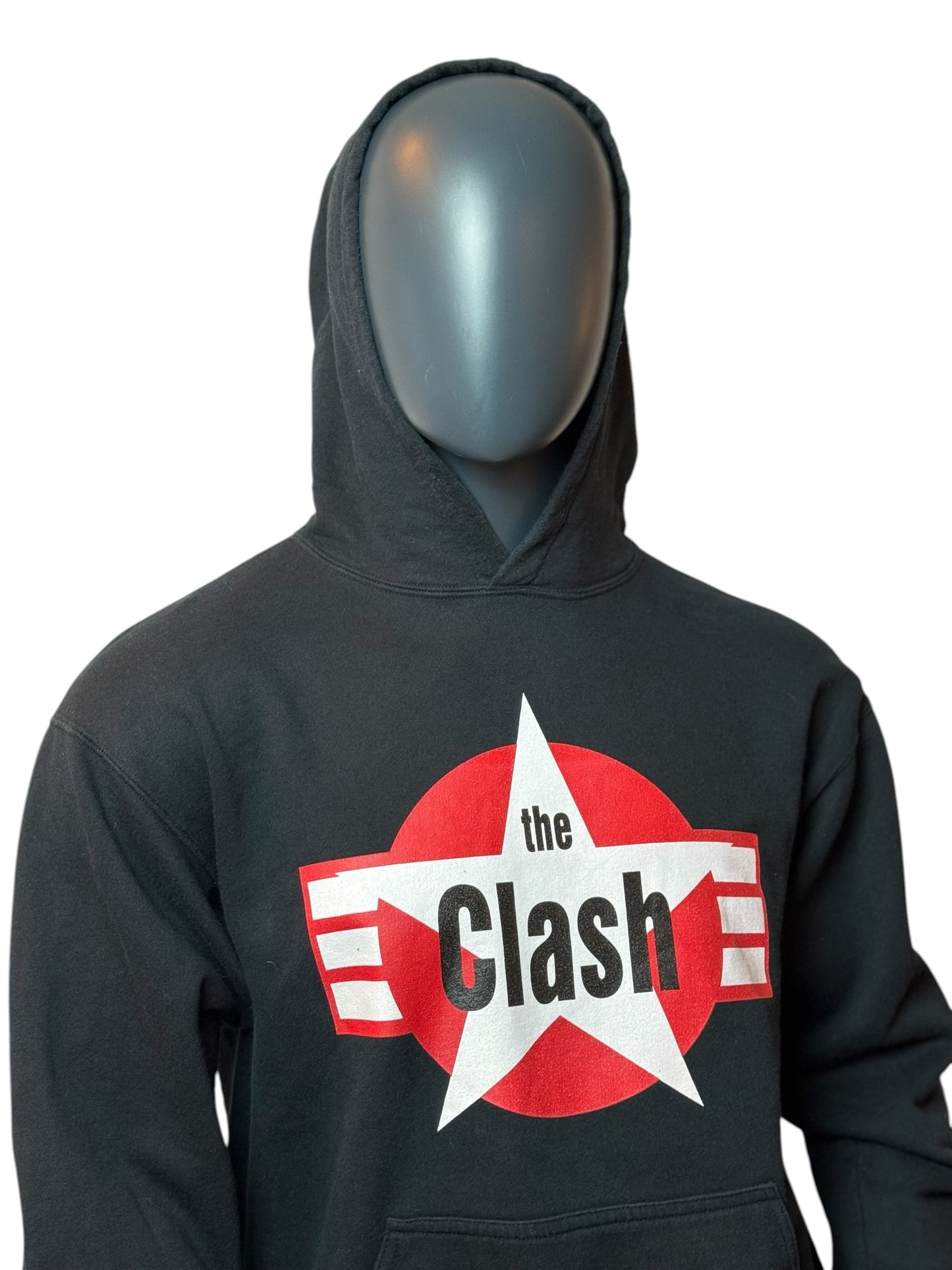 Vintage The Clash Hoodie Schwarz Band Print Rock Punk Streetwear Size M