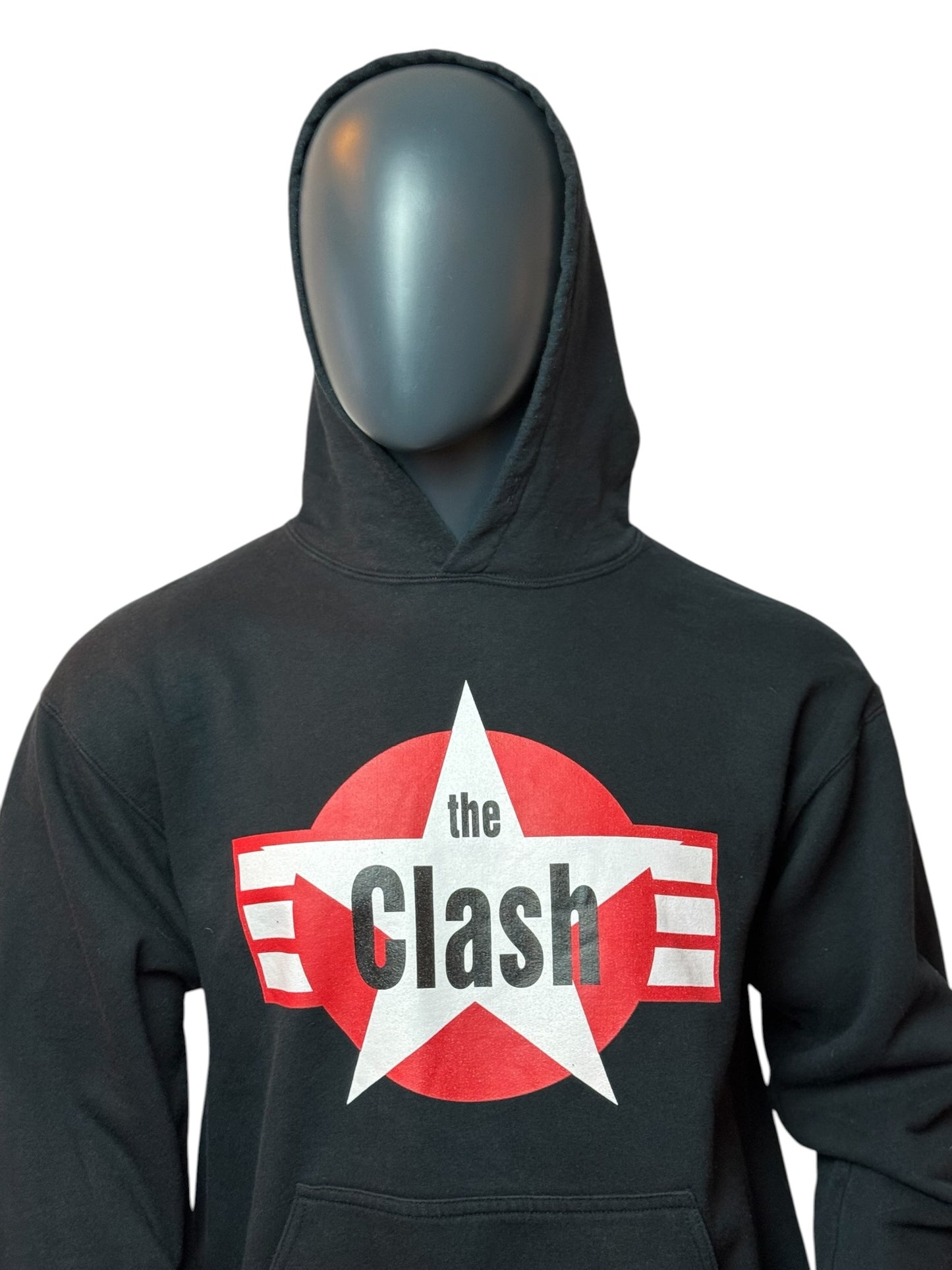 Vintage The Clash Hoodie Schwarz Band Print Rock Punk Streetwear Size M