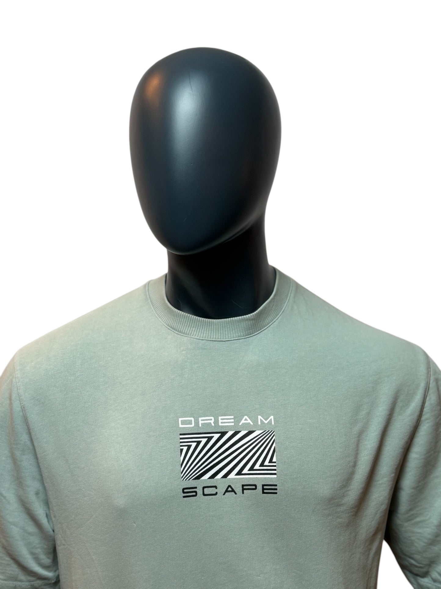 Vintage Dreamscape T-Shirt Sage Green Graphic Backprint Streetwear Size M