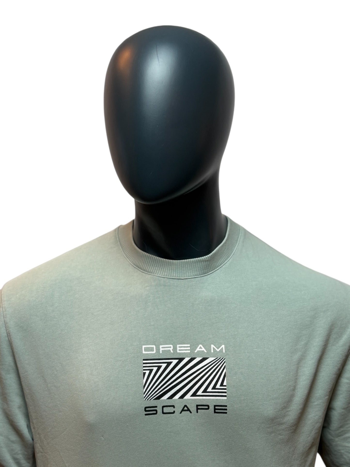 Vintage Dreamscape T-Shirt Sage Green Graphic Backprint Streetwear Size M