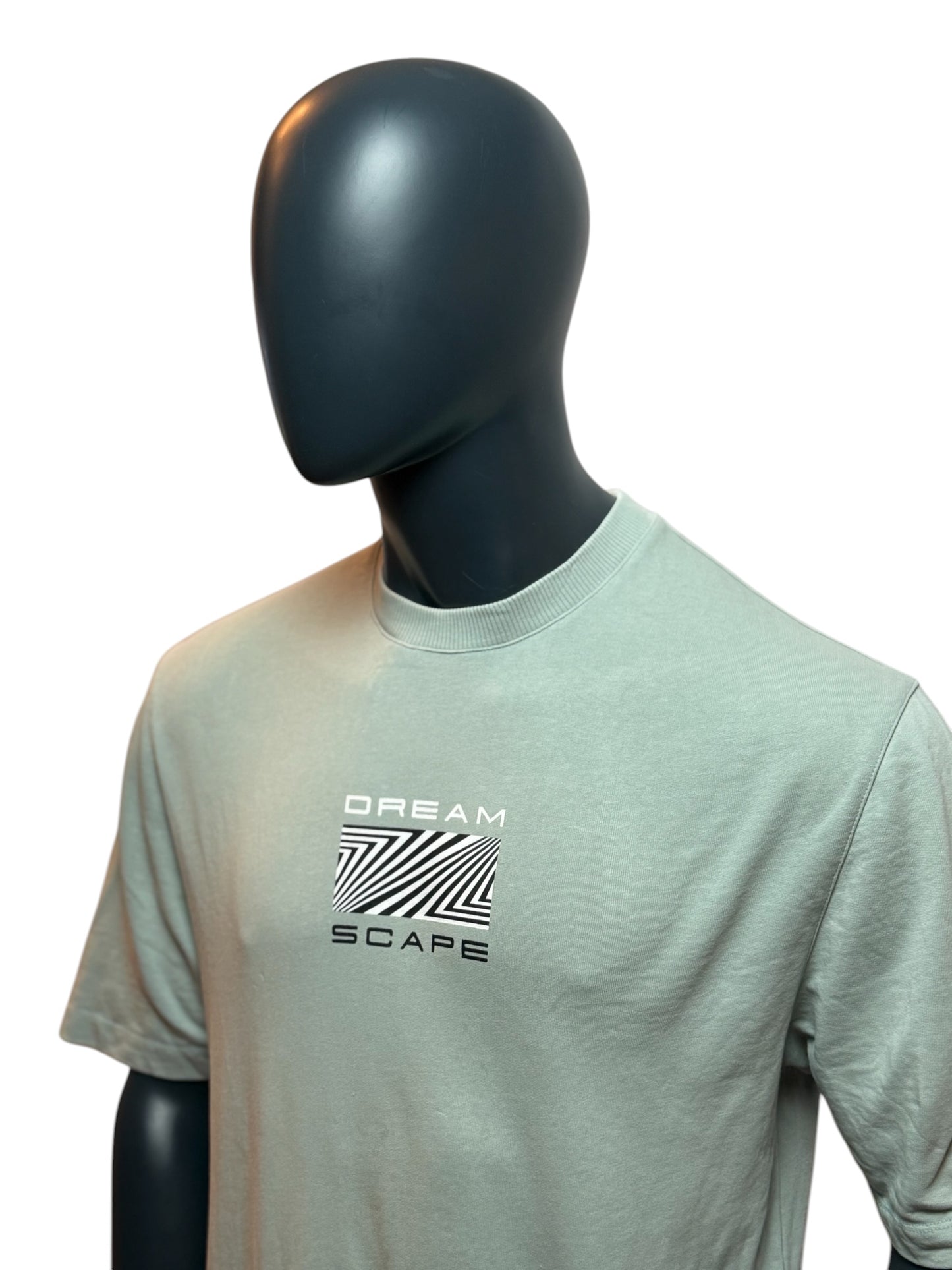 Vintage Dreamscape T-Shirt Sage Green Graphic Backprint Streetwear Size M