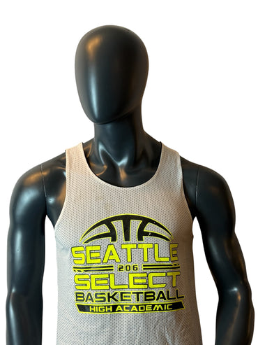 Maillot réversible en mesh Seattle Select Basketball noir et blanc taille M