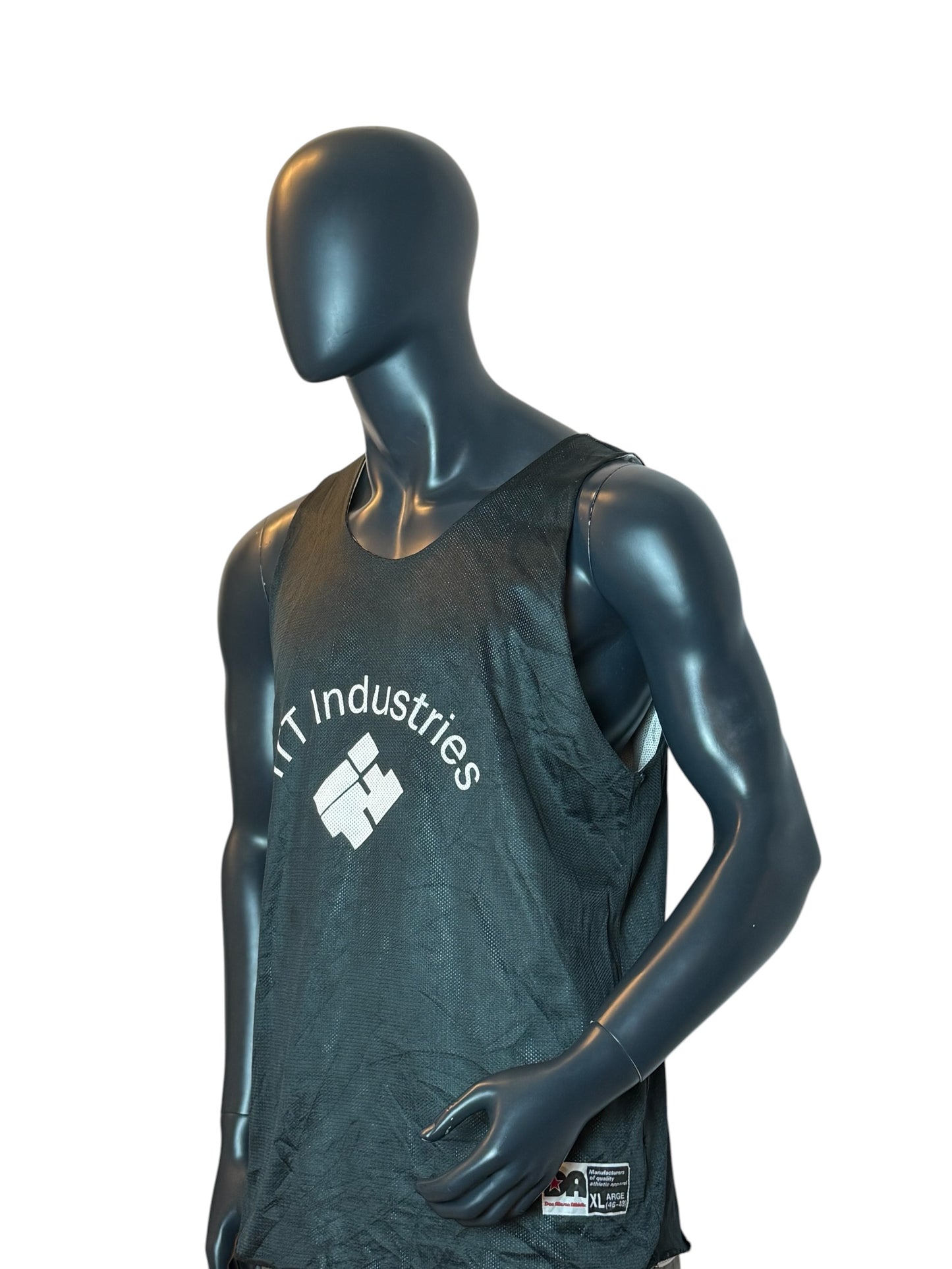 ITT Industries Reversible Mesh Jersey Black White Tank Top Size XL