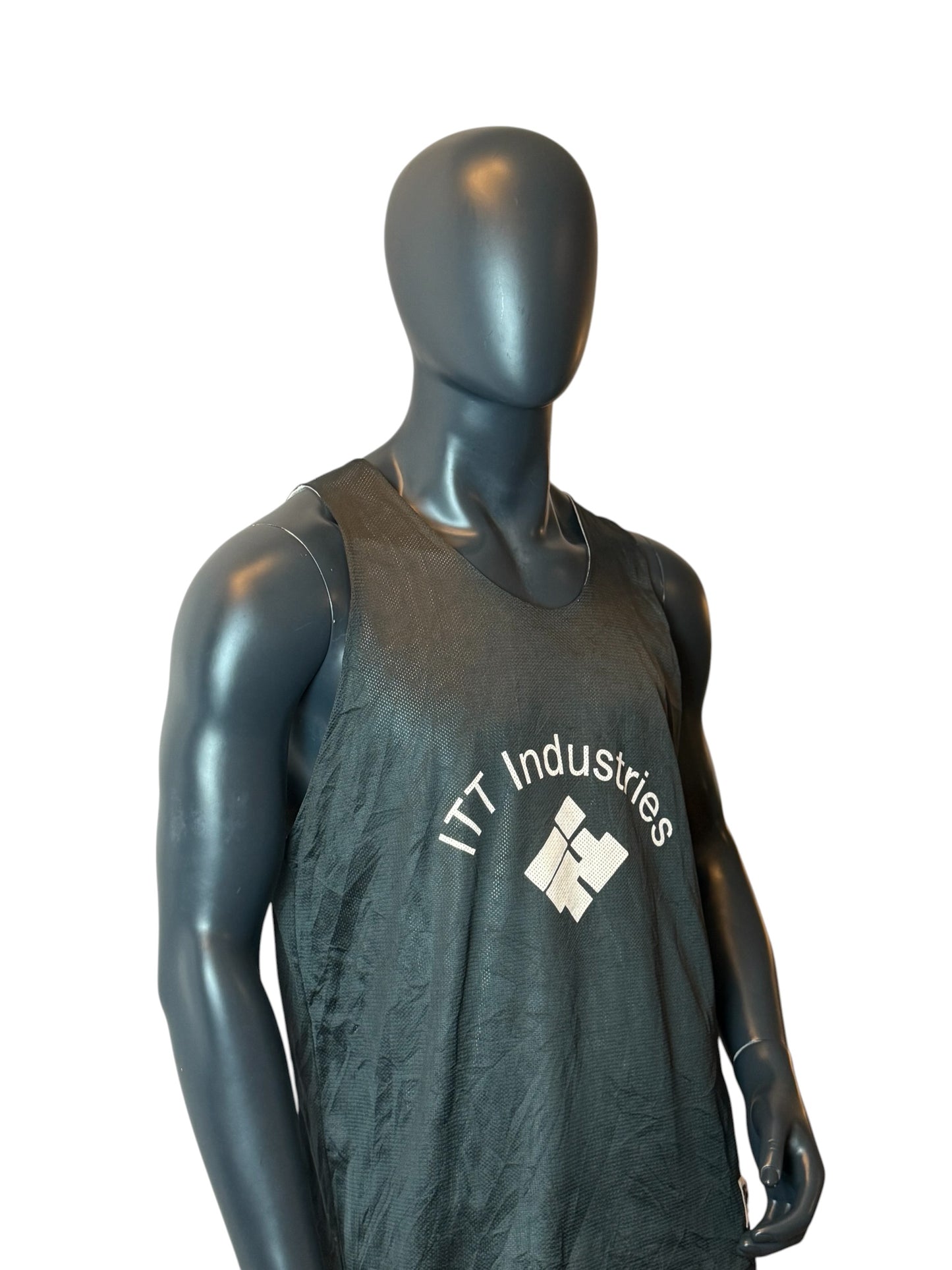 ITT Industries Reversible Mesh Jersey Black White Tank Top Size XL