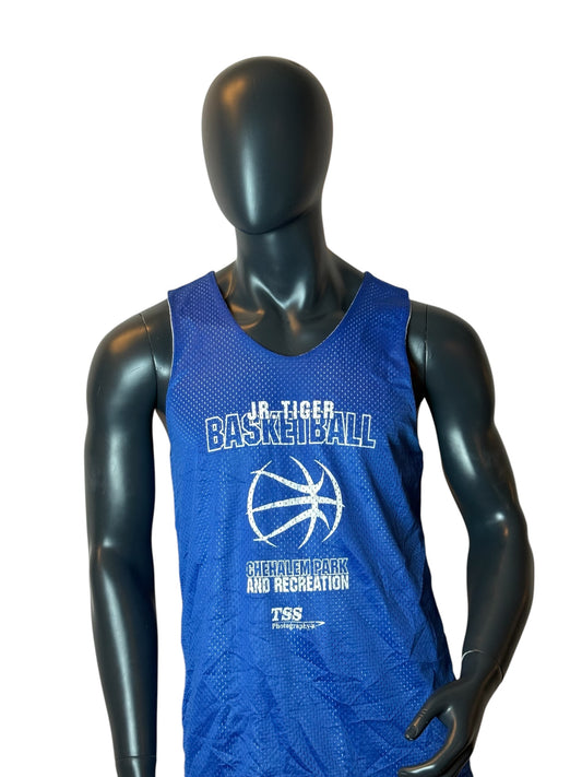 JR Tiger Basketball Reversible Jersey Blue White Tank Top