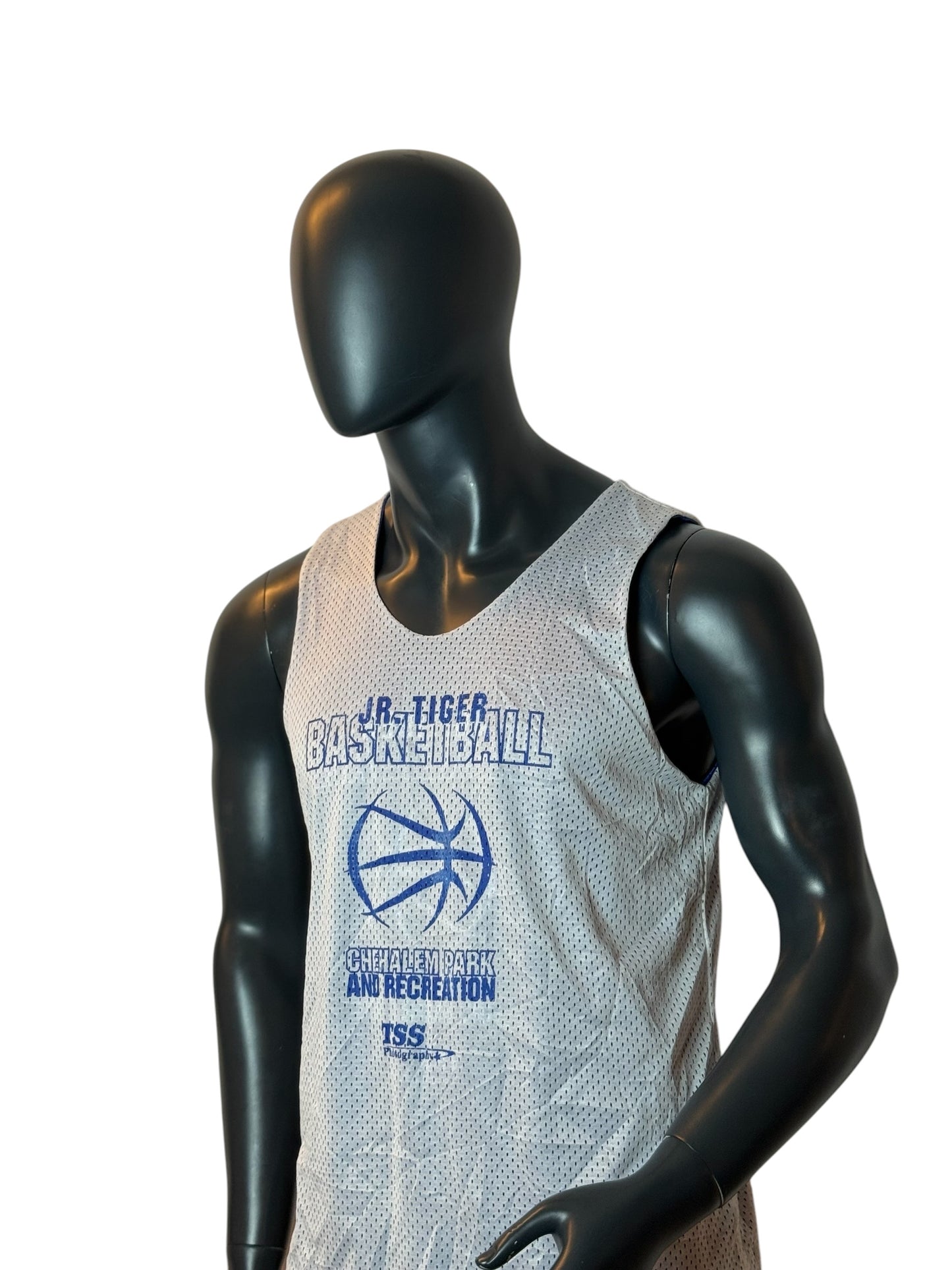 JR Tiger Basketball Reversible Jersey Blue White Tank Top Size M