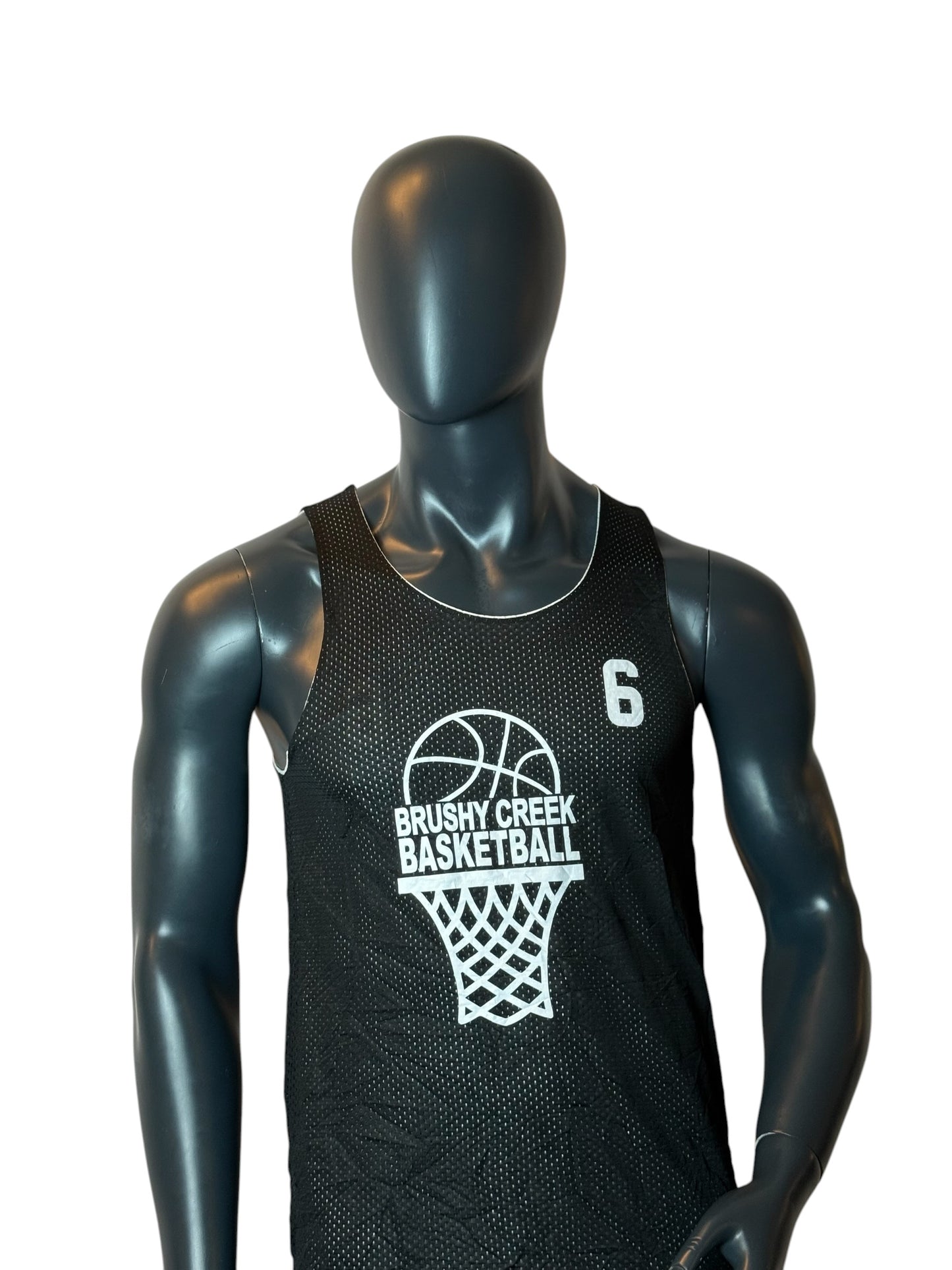 Brushy Creek Basketball Reversible Jersey Black White Tank Top Size S