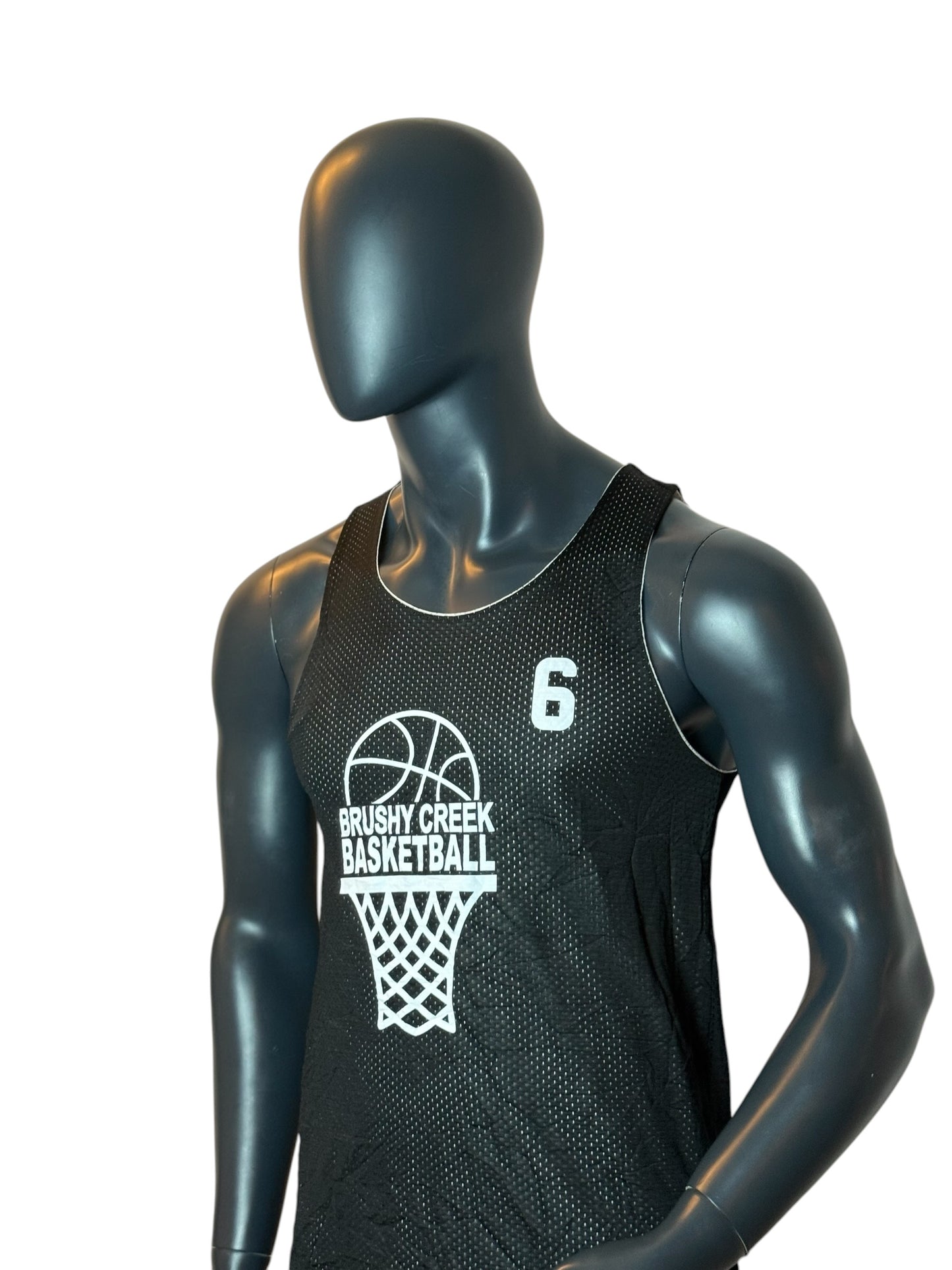 Brushy Creek Basketball Reversible Jersey Black White Tank Top Size S