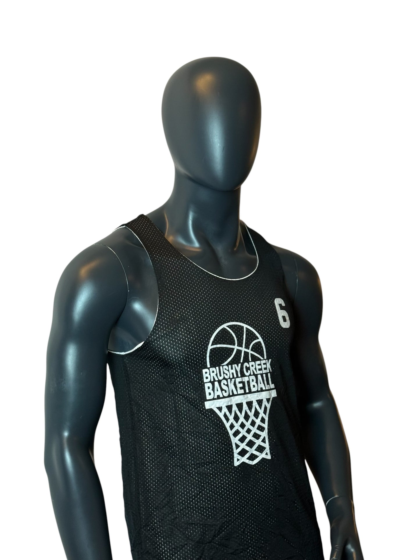 Brushy Creek Basketball Reversible Jersey Black White Tank Top Size S
