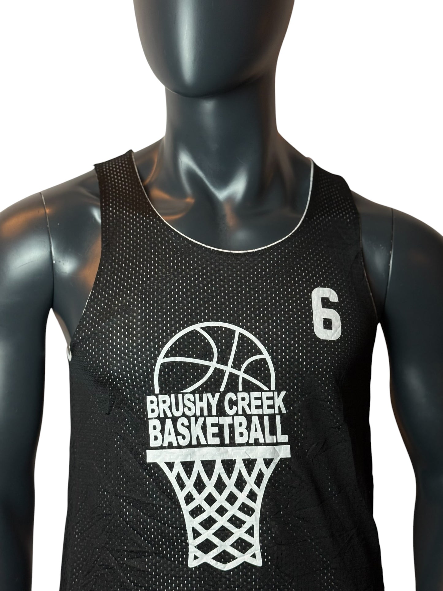 Brushy Creek Basketball Reversible Jersey Black White Tank Top Size S